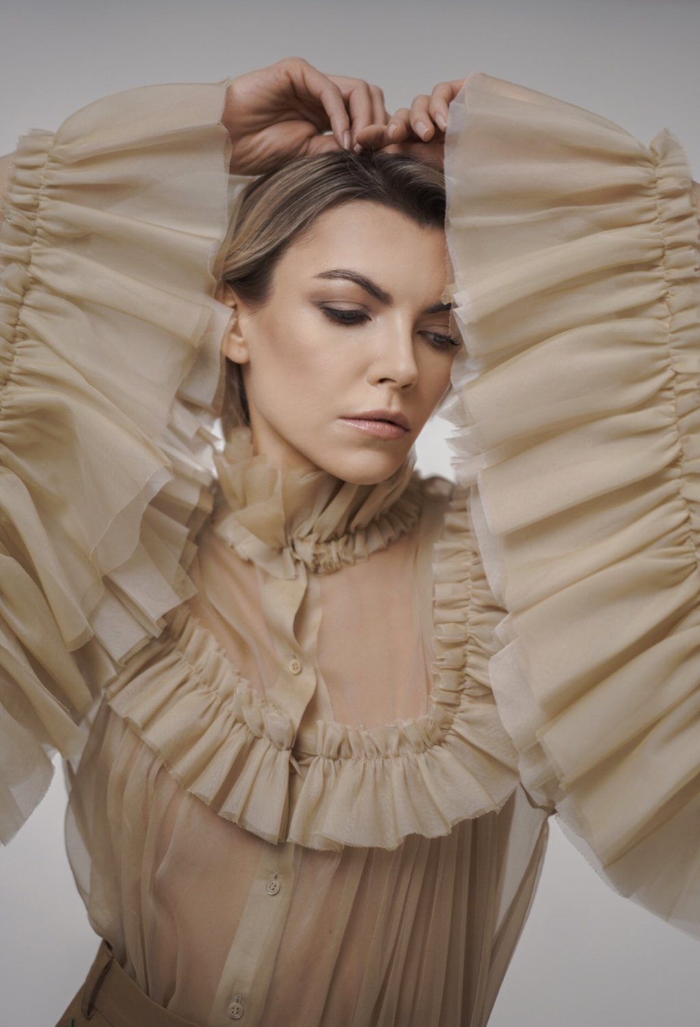 Ruffle Silk Blouse Sensual Whisper