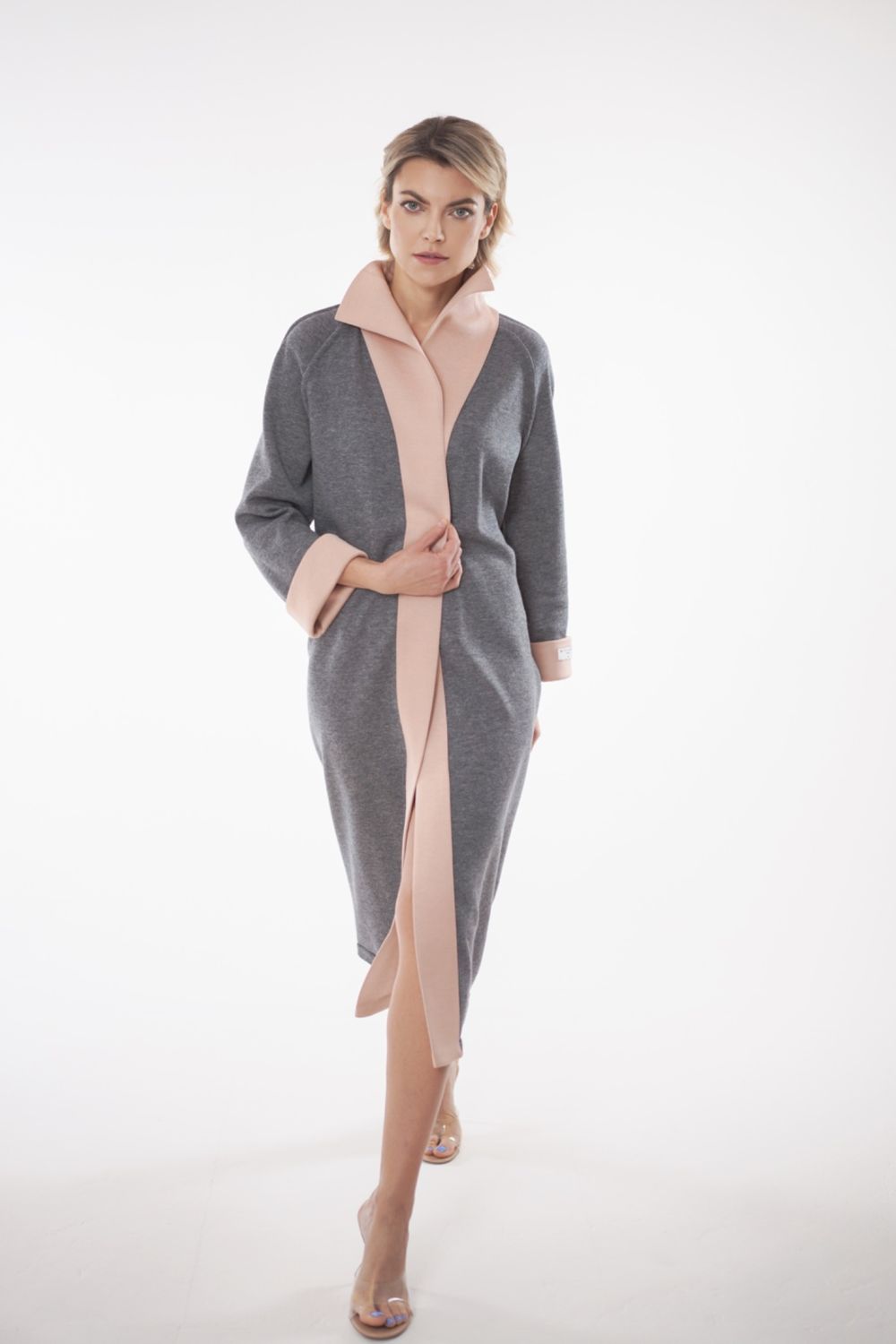 Robe Coat with Ostrich Feather Trim Haute Ligne