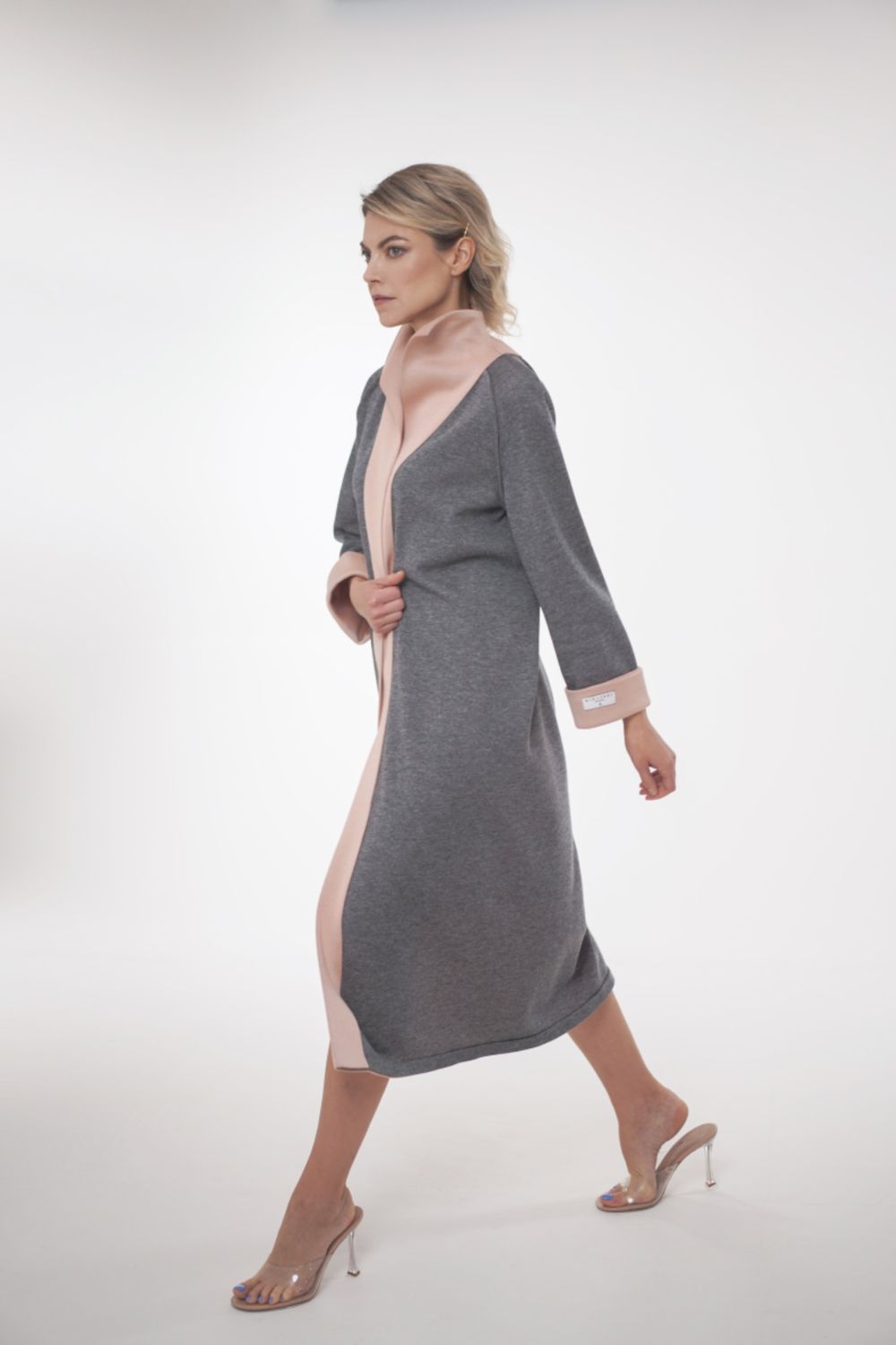 Robe Coat with Ostrich Feather Trim Haute Ligne