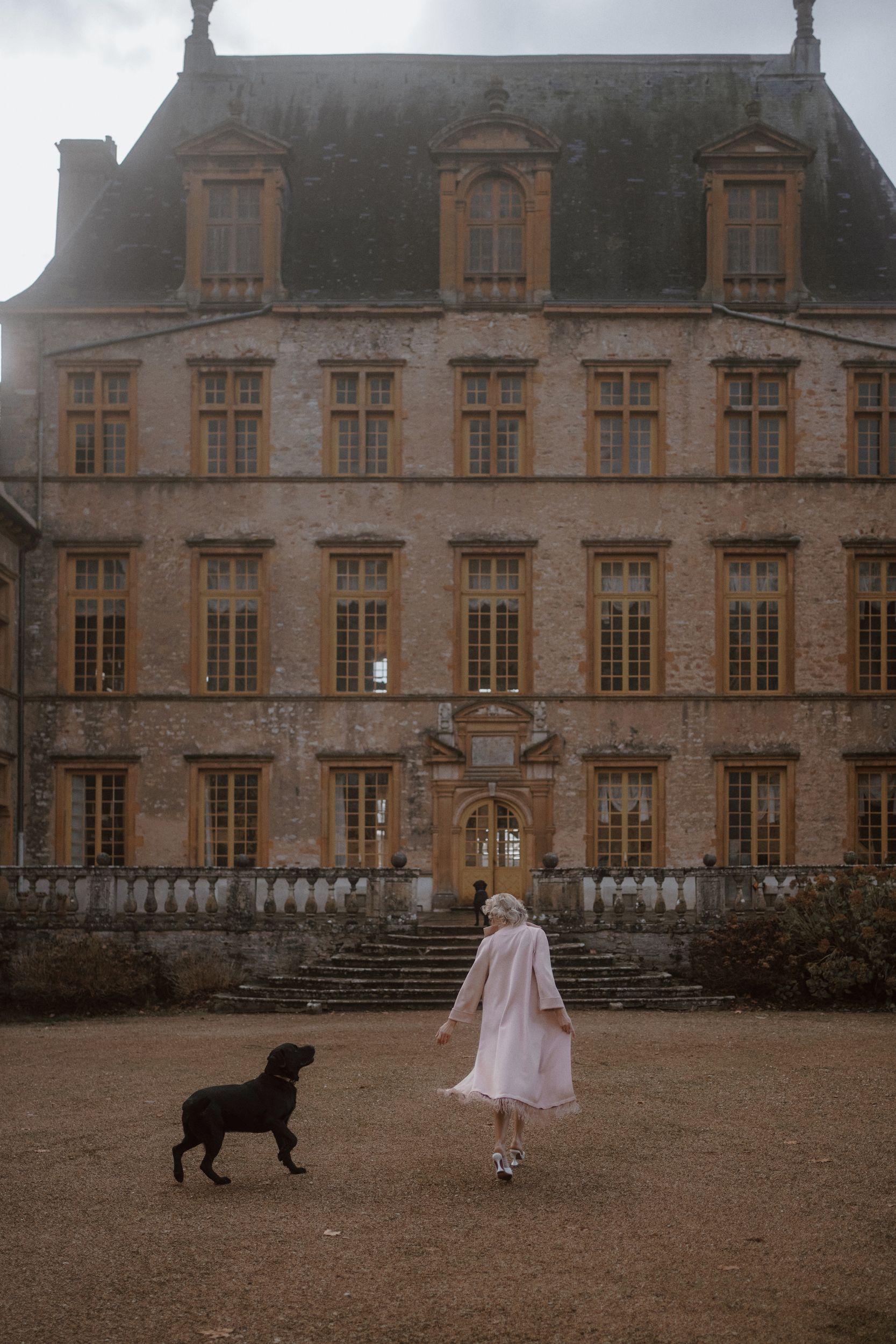 Robe Coat with Ostrich Feather Trim Haute Ligne