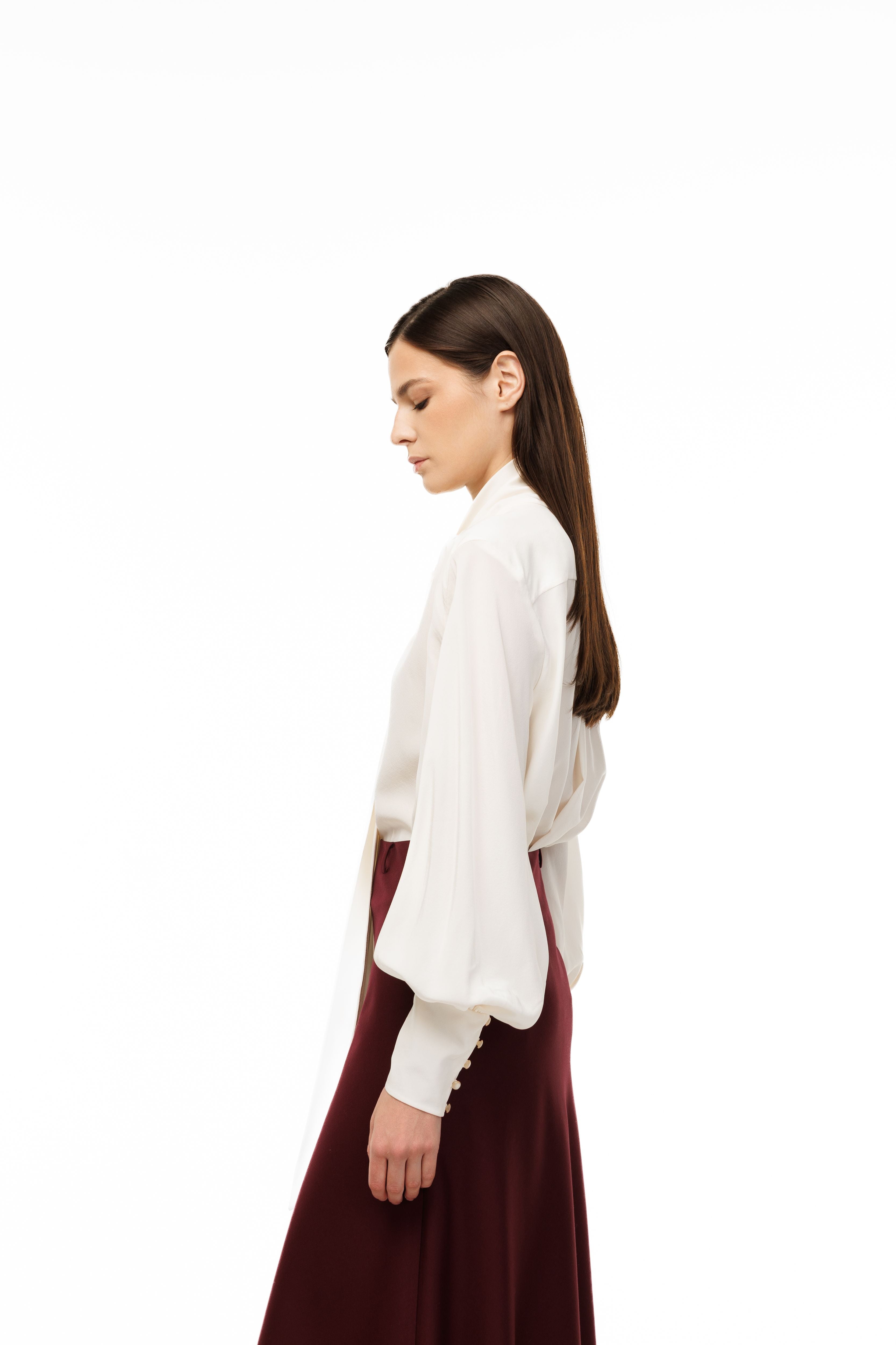 A-Line Midi Skirt Burgundy