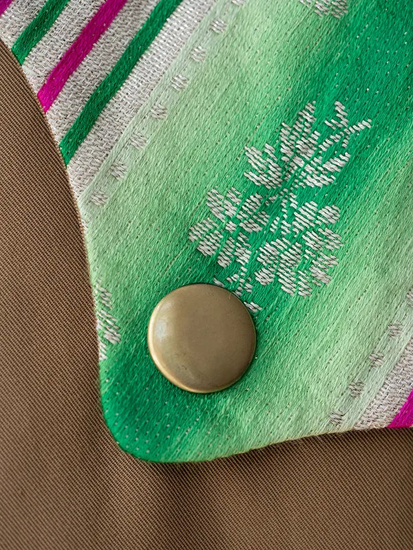 A-Line Skirt With Vintage Fabric Inserts in Toffee Glaze