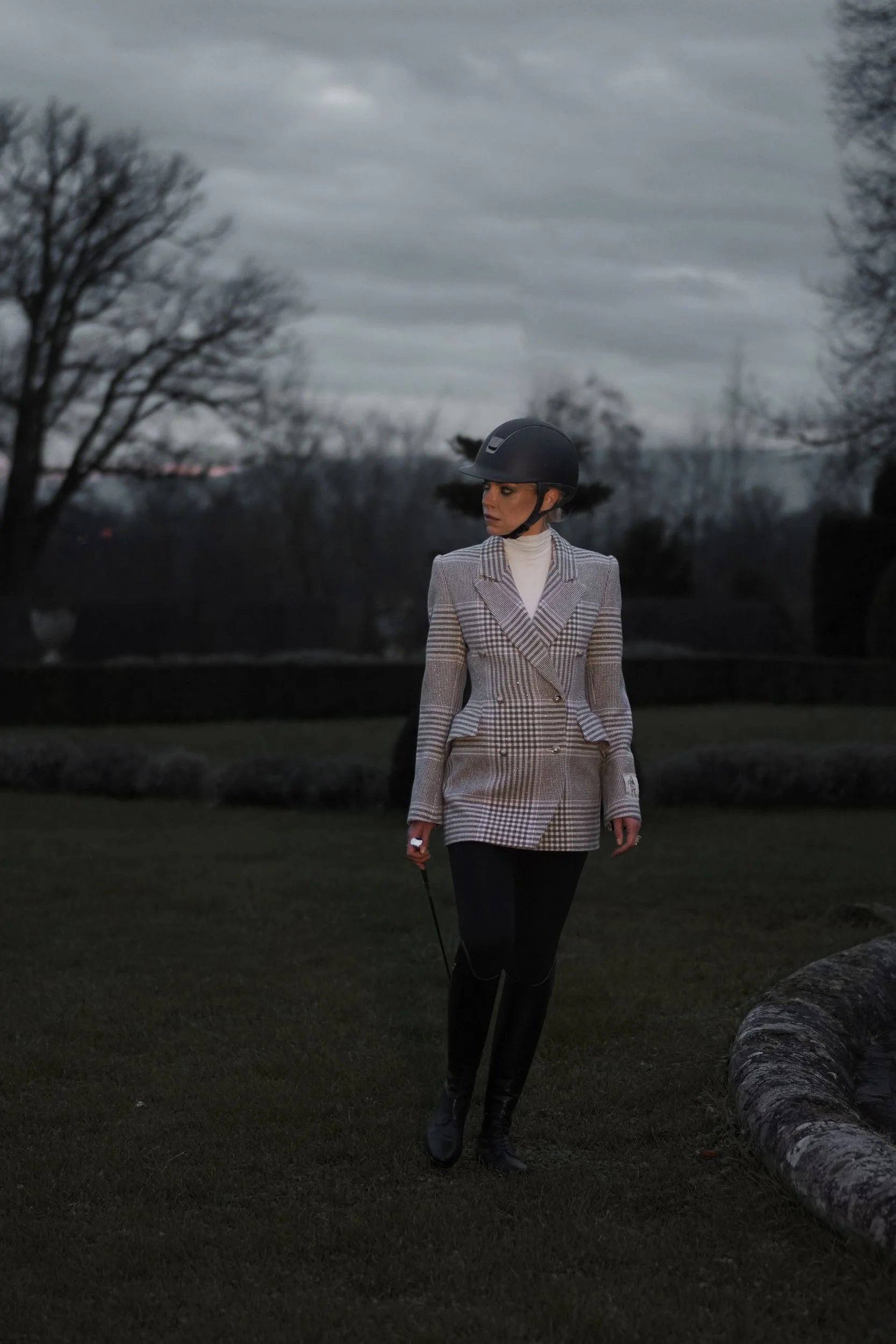 Double-breasted wool blazer Visions of Jeanne - Charcoal Check