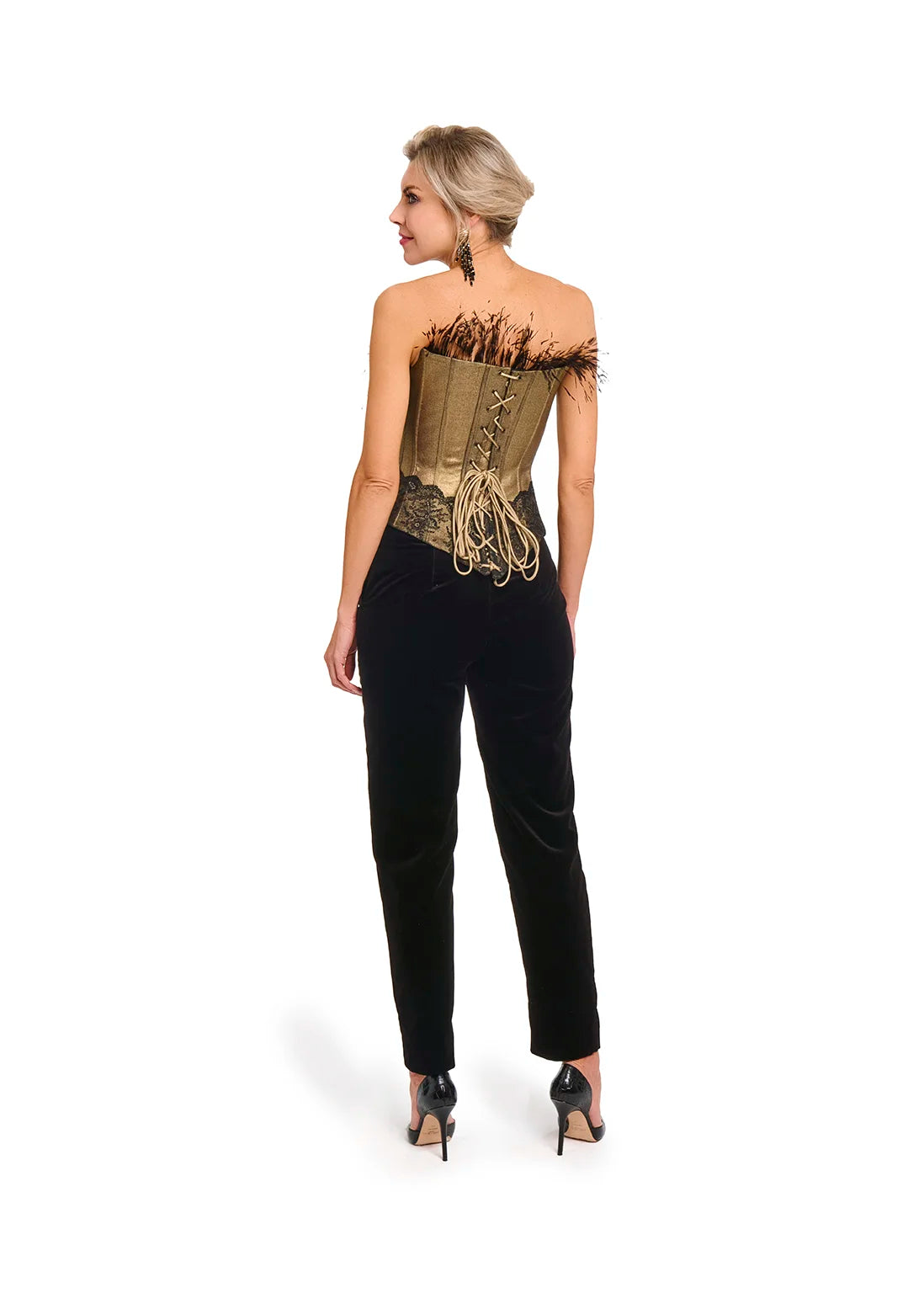 Gold denim corset La Nuit Dorée