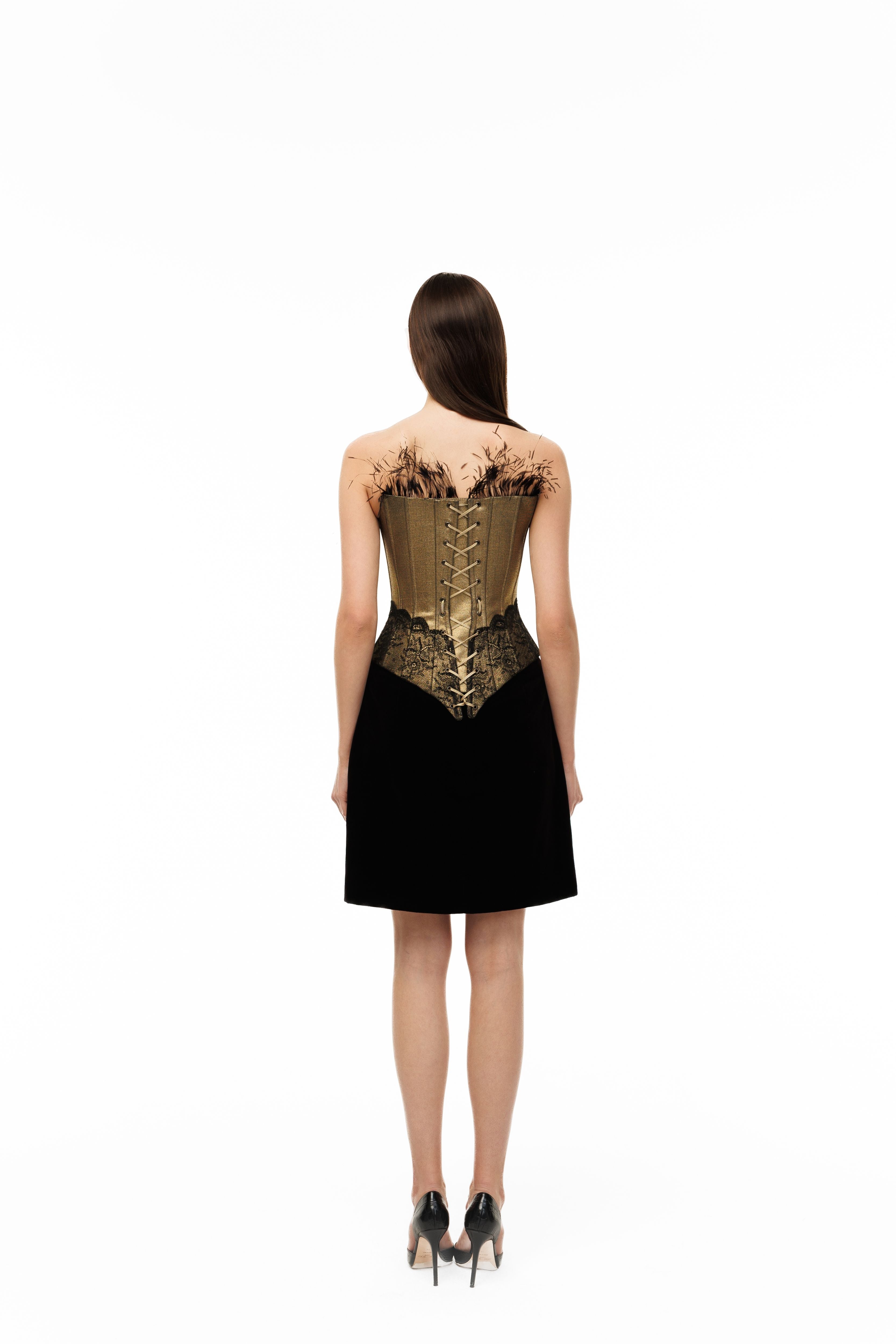 Gold Denim Corset La Nuit Dorée