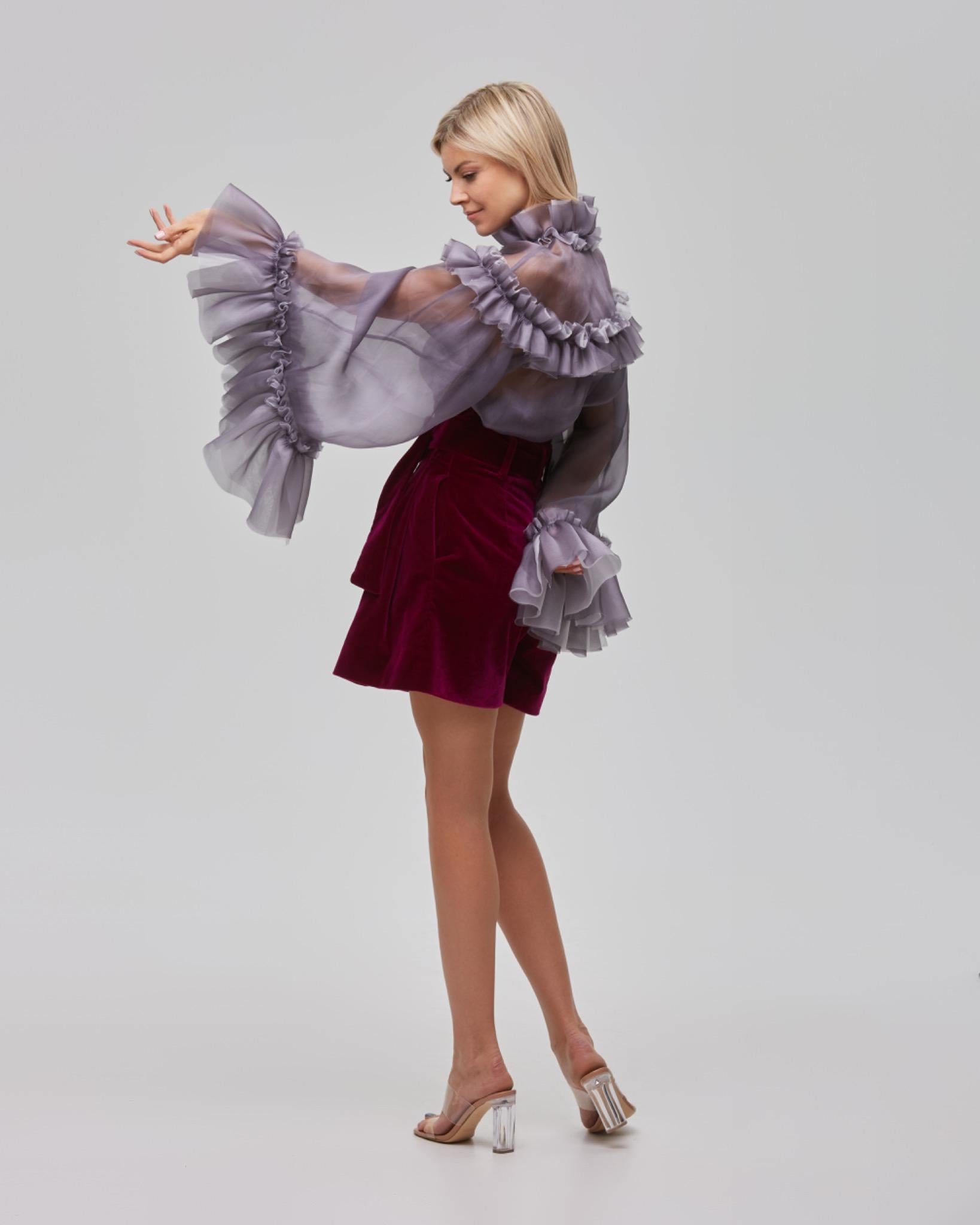 Ruffle Silk Blouse Sensual Whisper