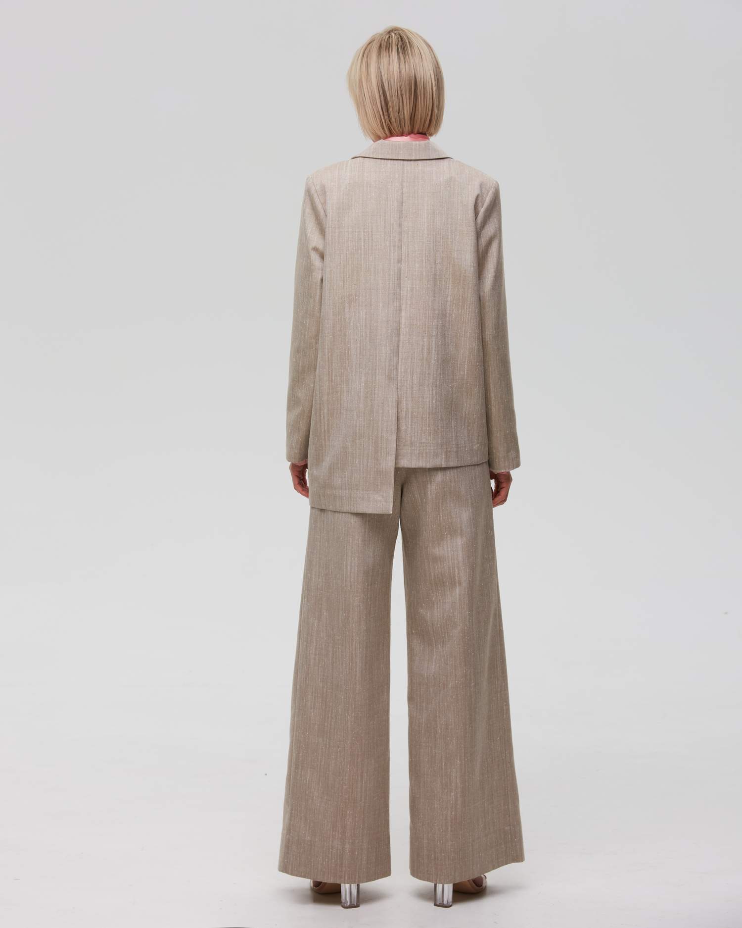 Linen blazer with asymmetric cut