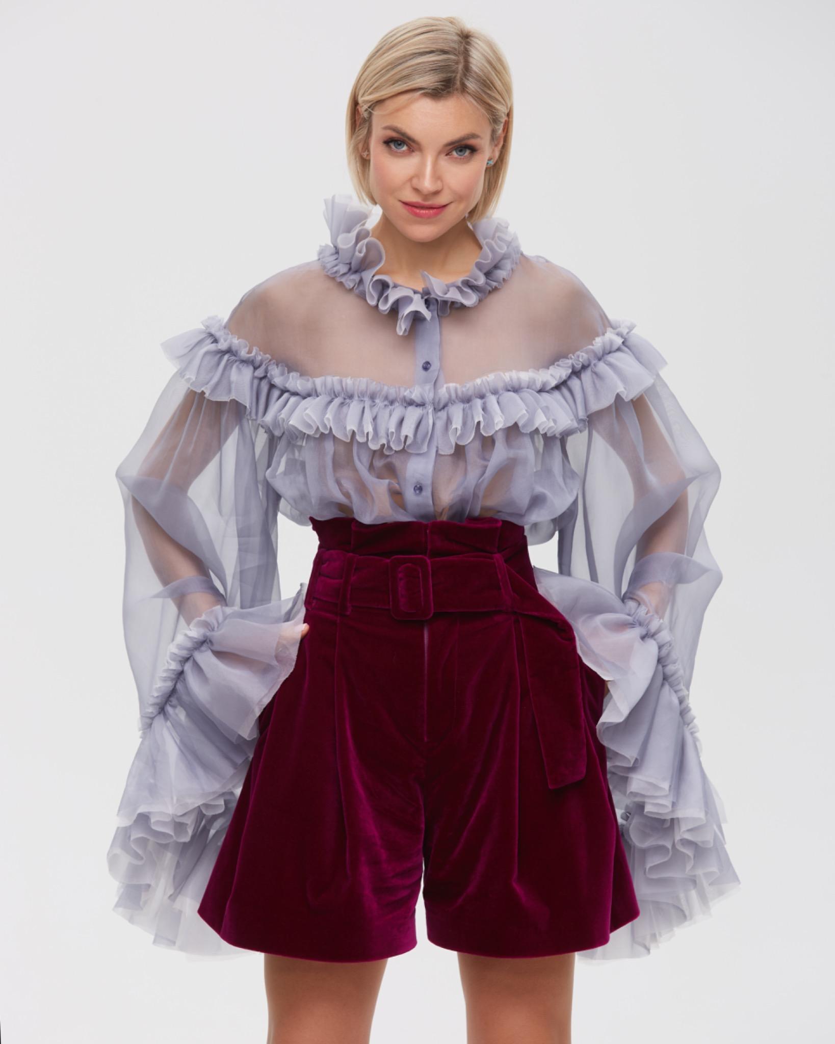 Ruffle Silk Blouse Sensual Whisper