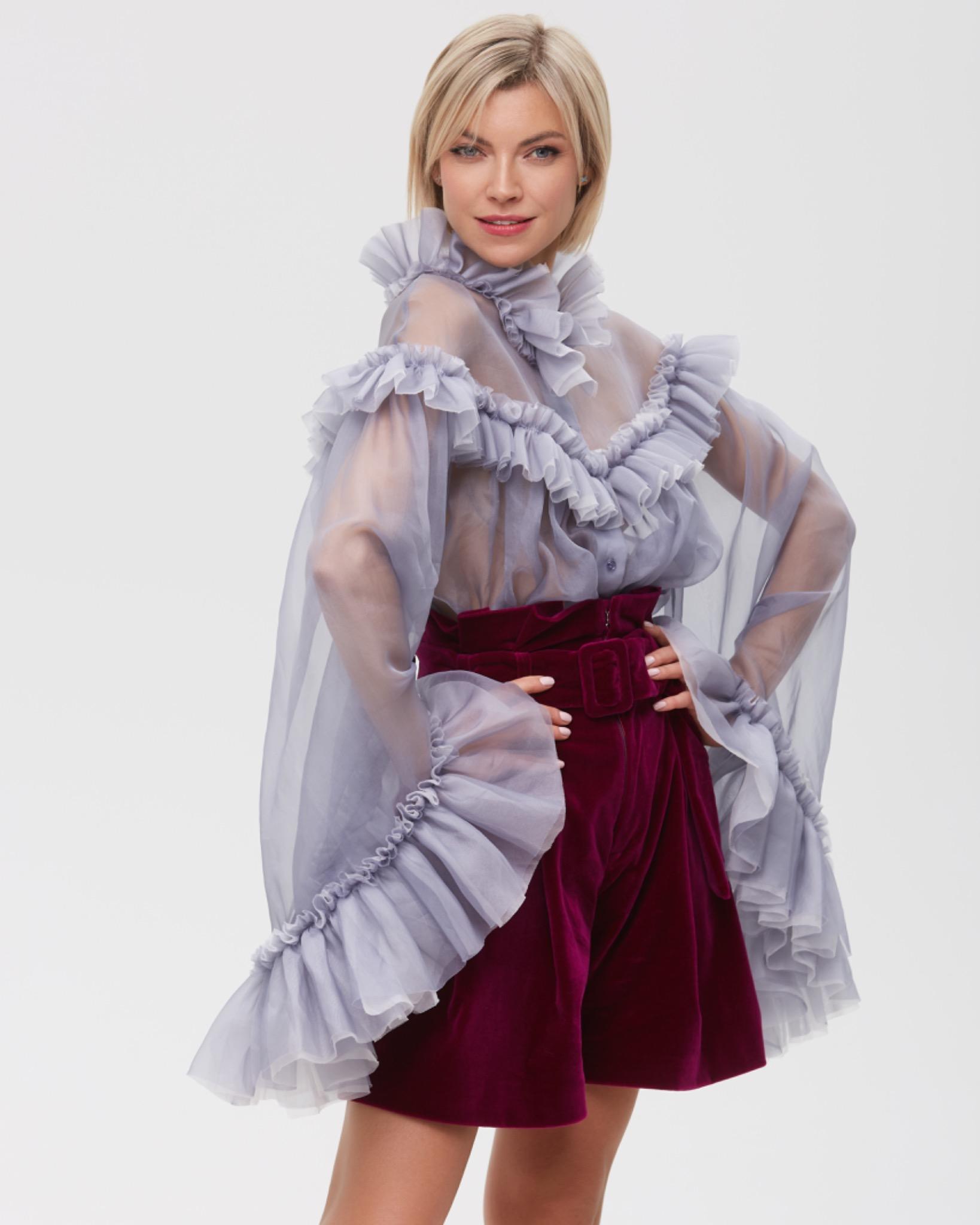 Ruffle Silk Blouse Sensual Whisper