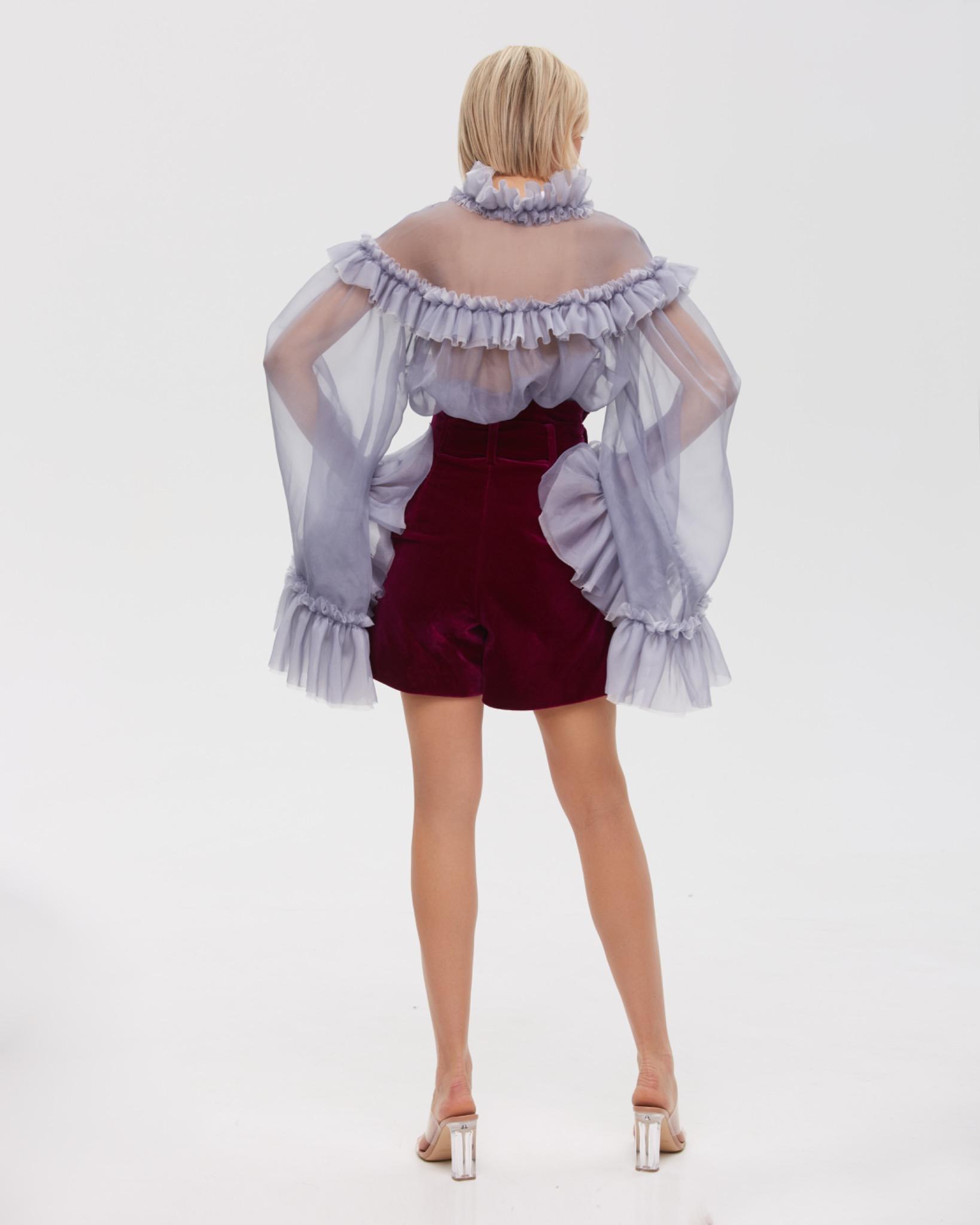 Ruffle Silk Blouse Sensual Whisper