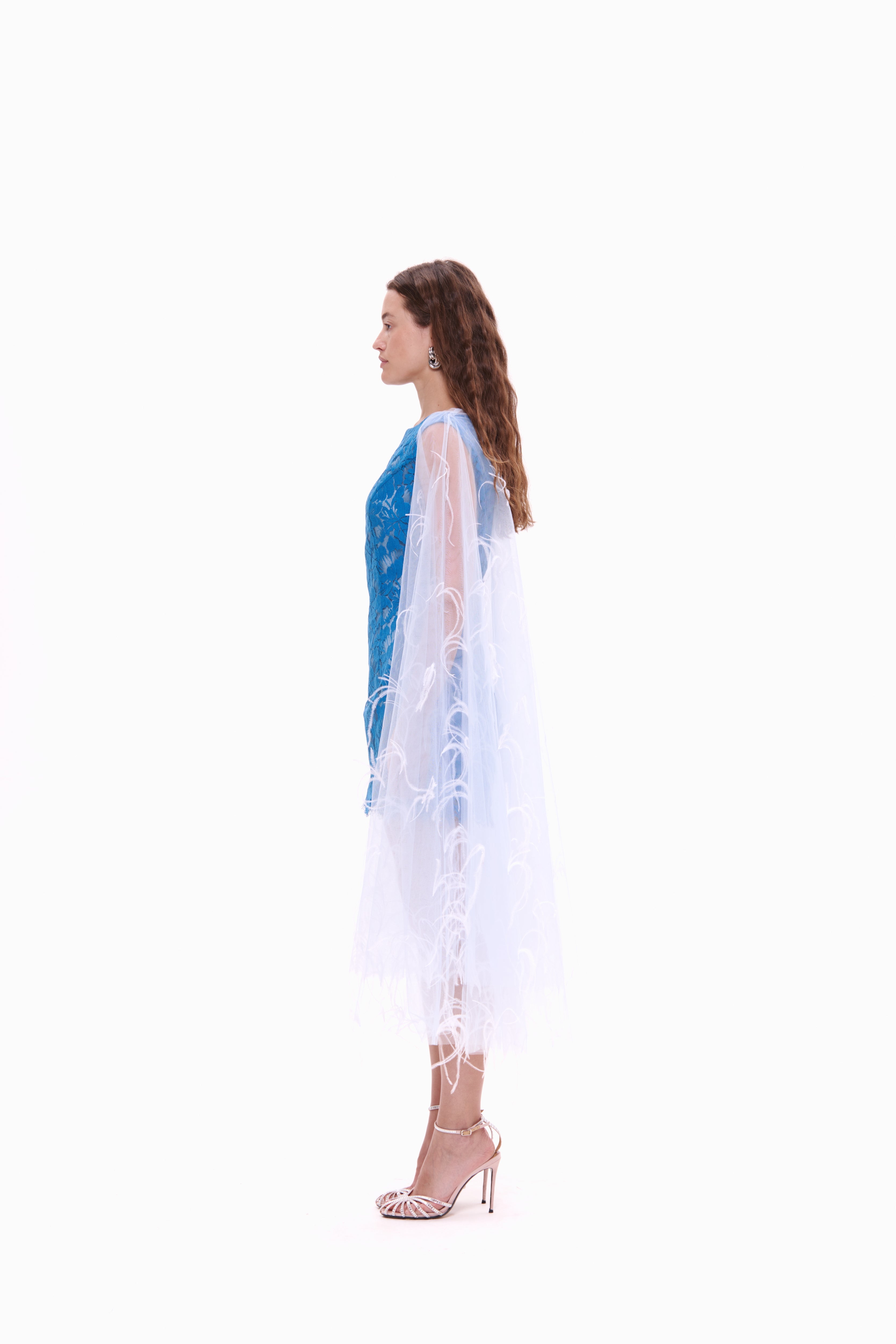 Naked Cape with Ostrich Feather Trim