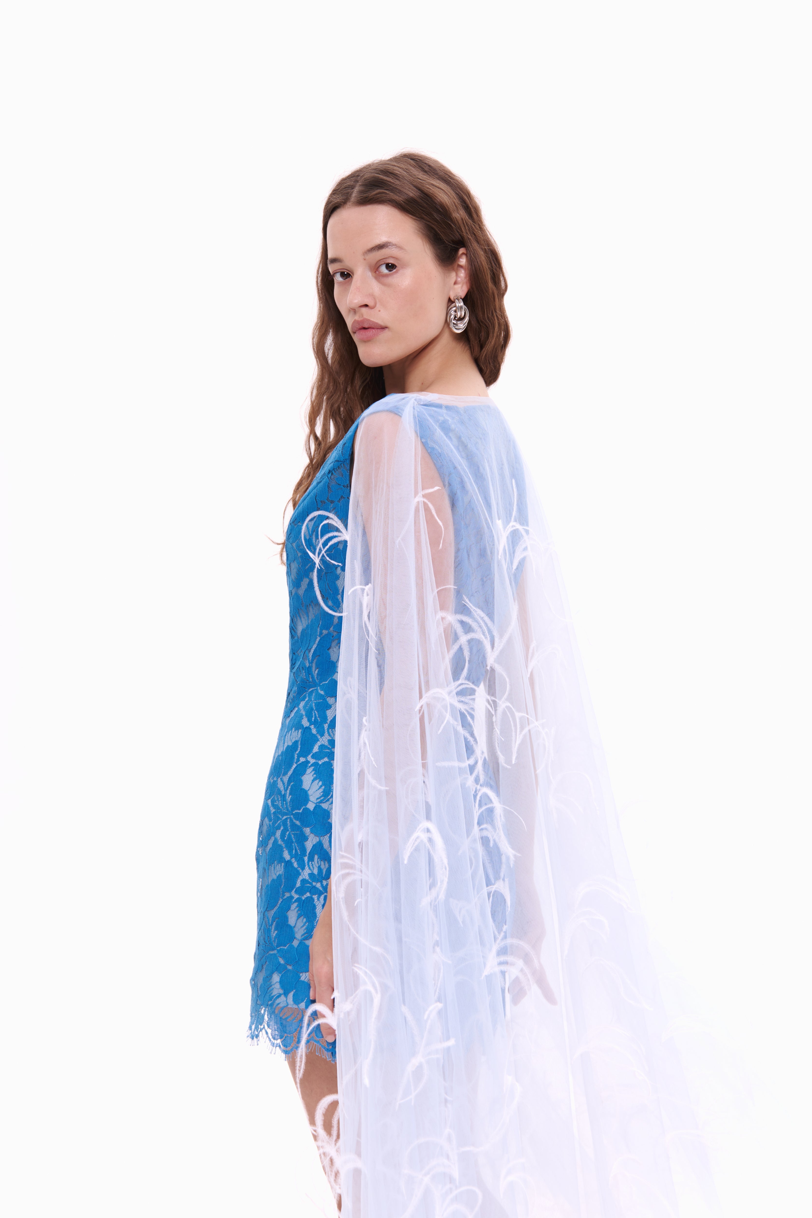 Naked Cape with Ostrich Feather Trim