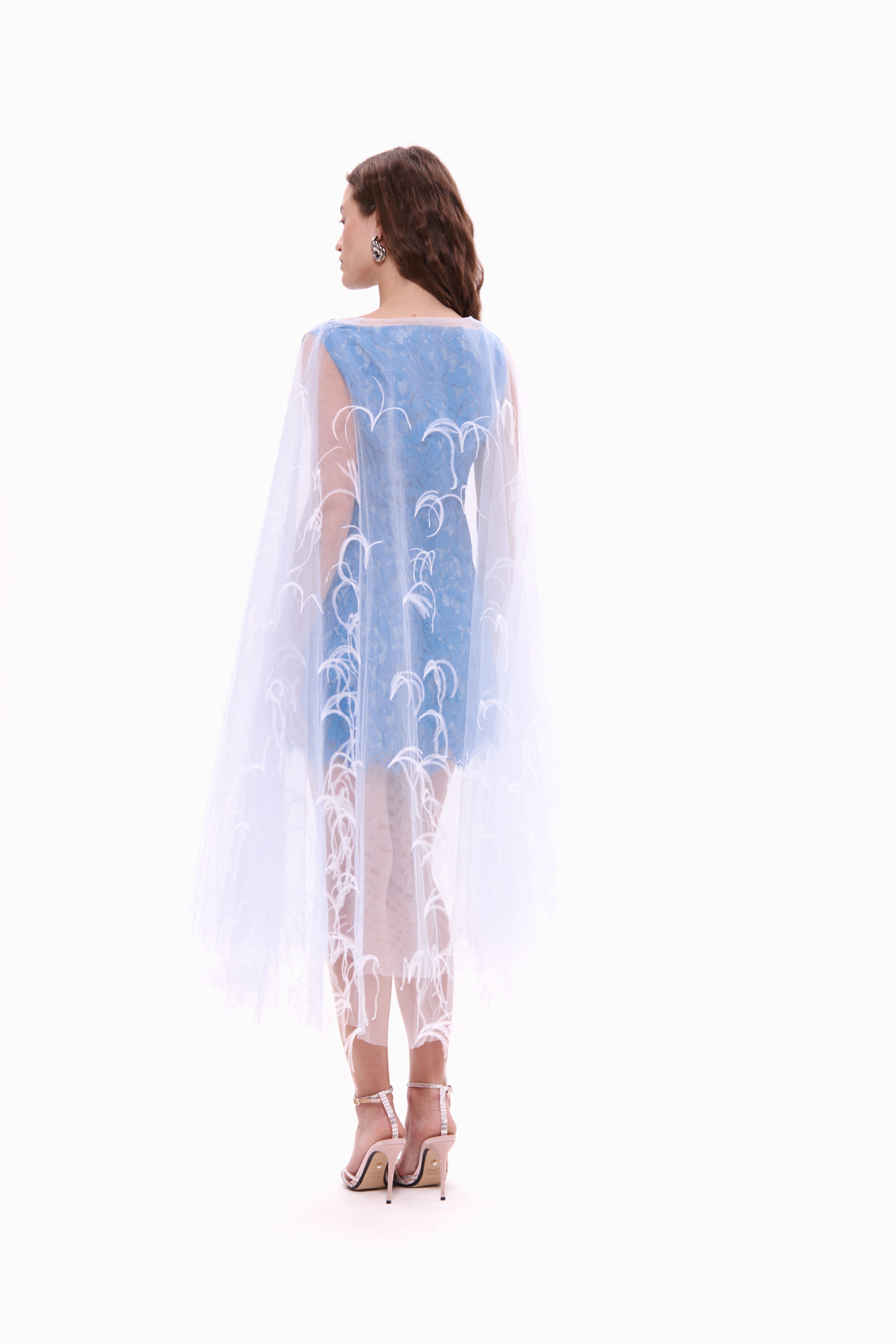 Naked Cape with Ostrich Feather Trim
