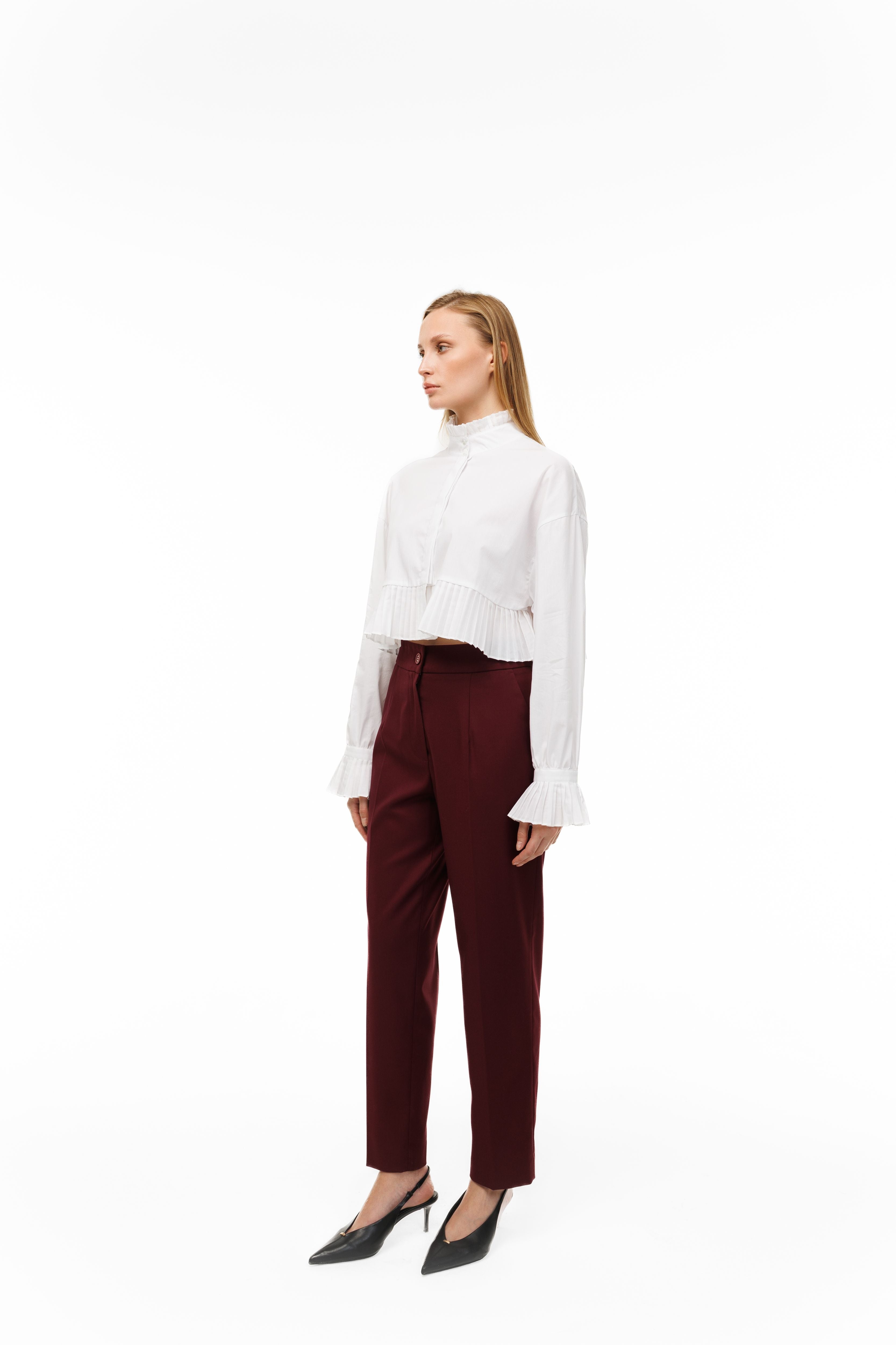 Tailored Trousers Burgundy