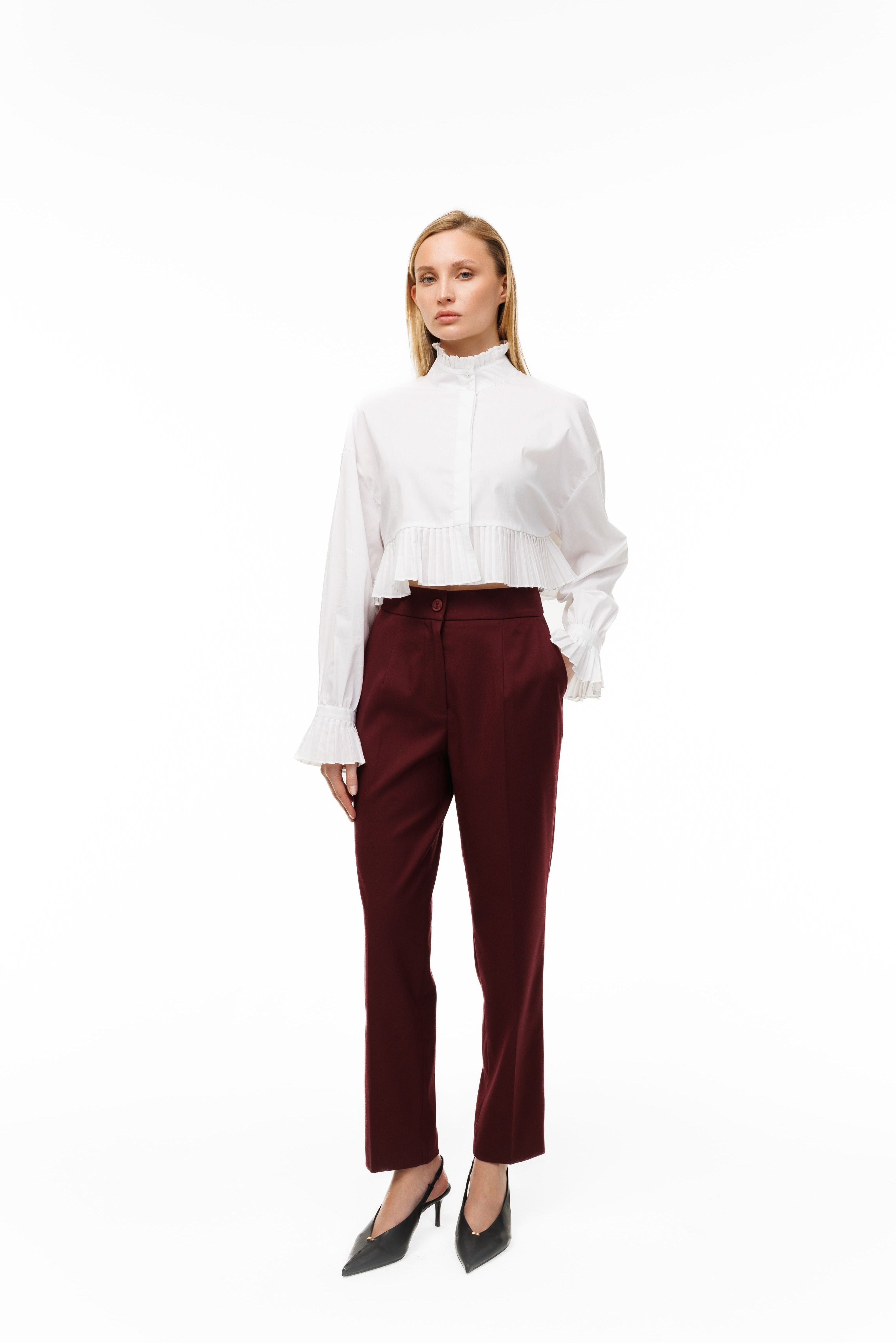Tailored Trousers Burgundy