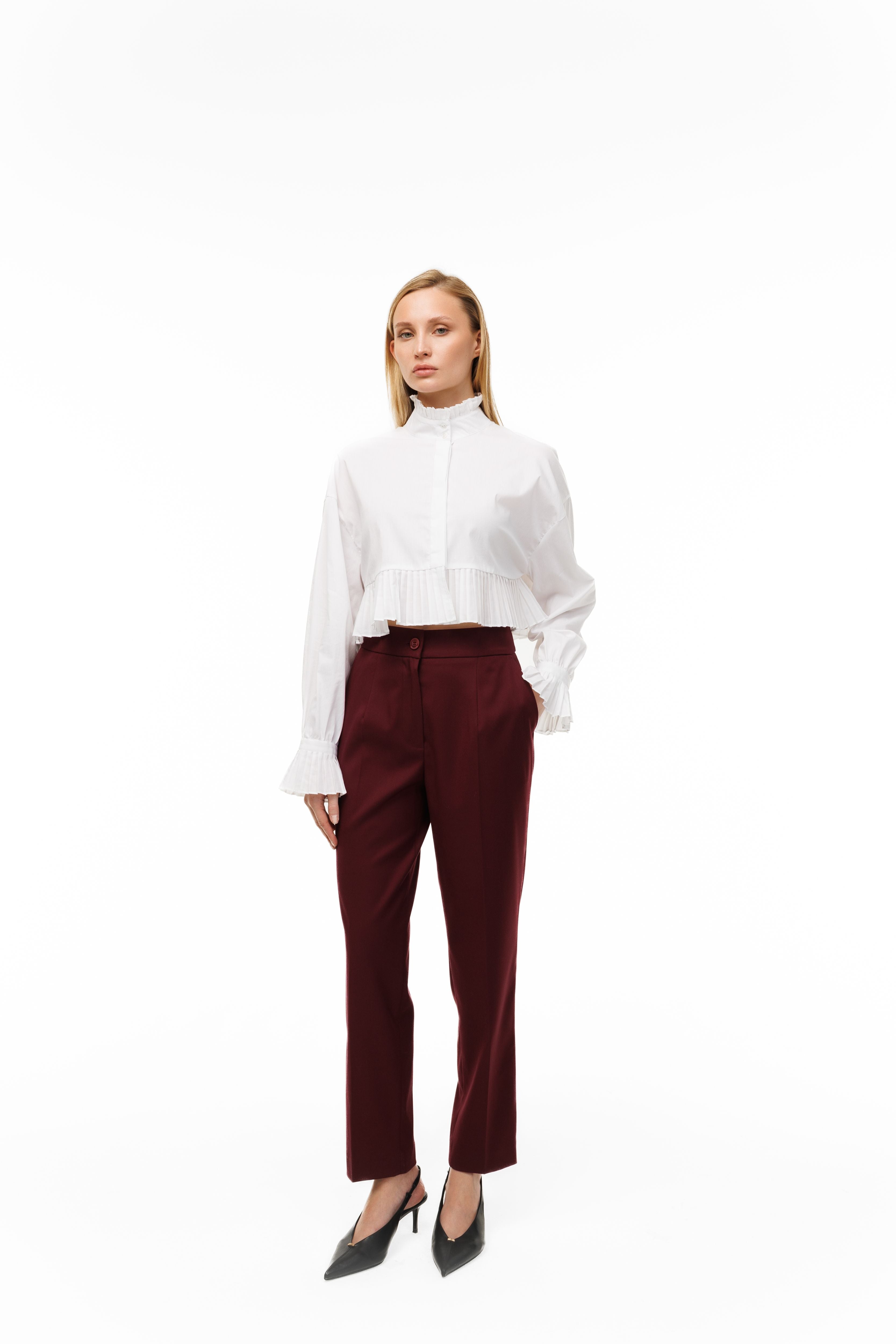 Tailored Trousers Burgundy