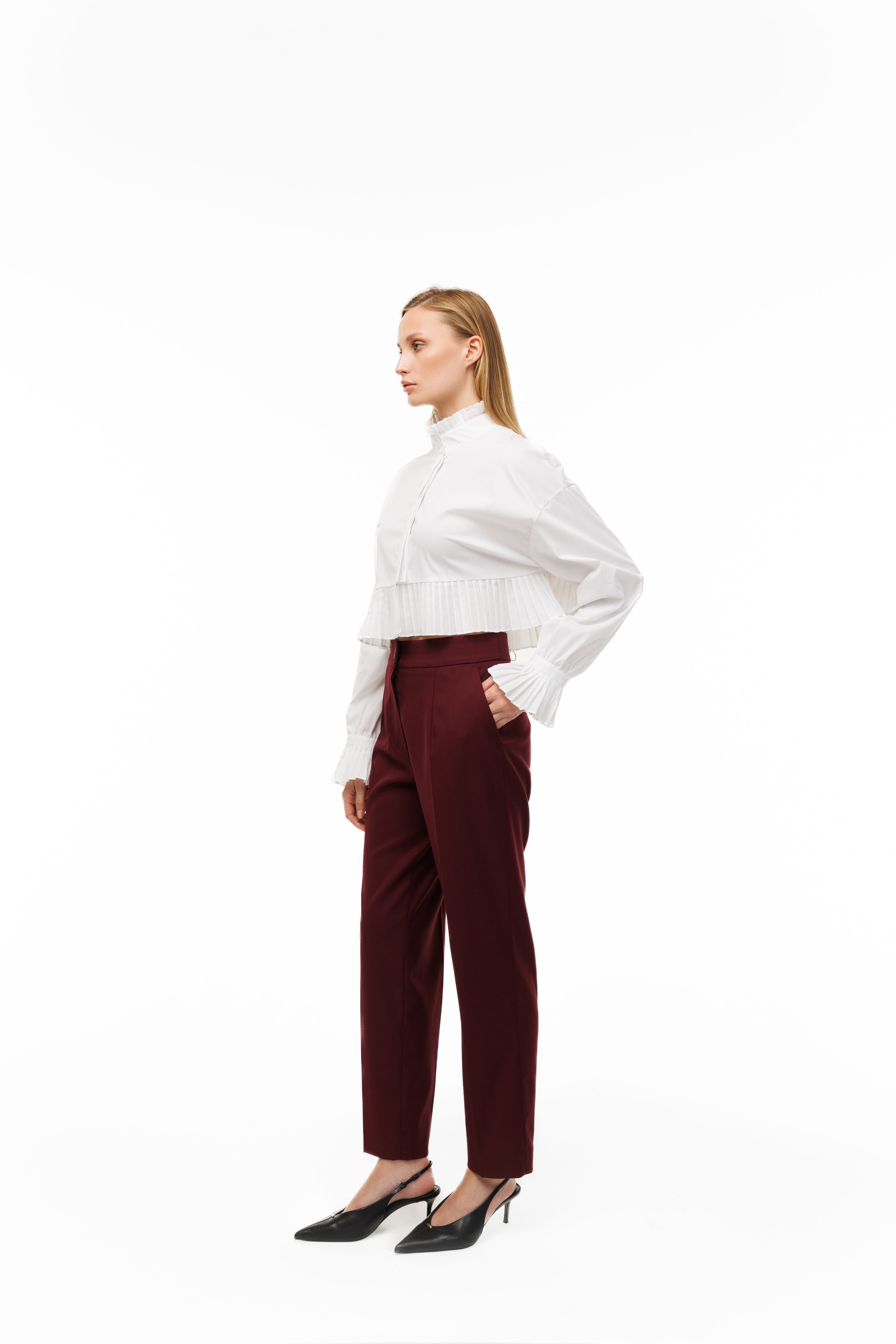 Tailored Trousers Burgundy
