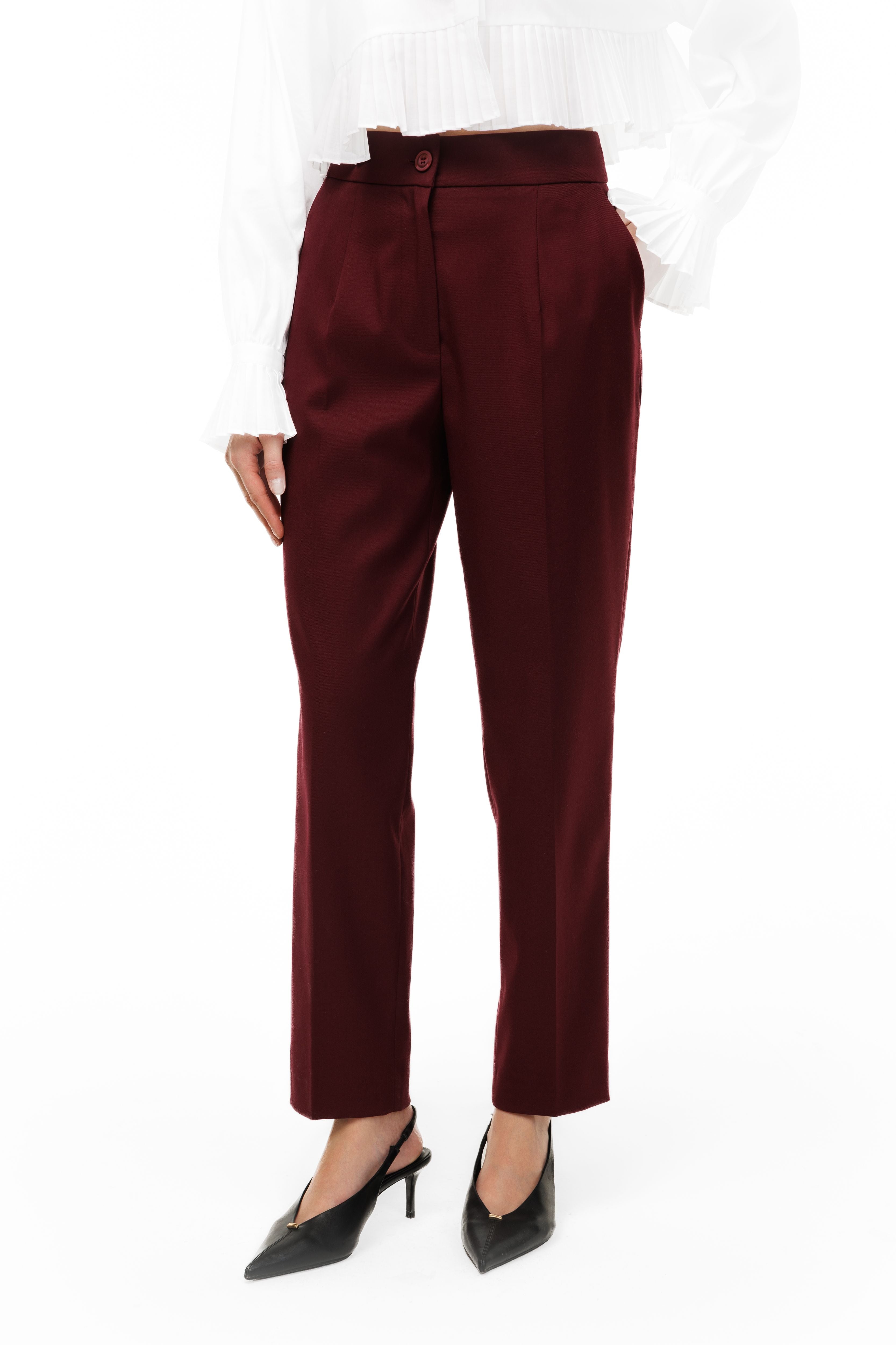 Tailored Trousers Burgundy