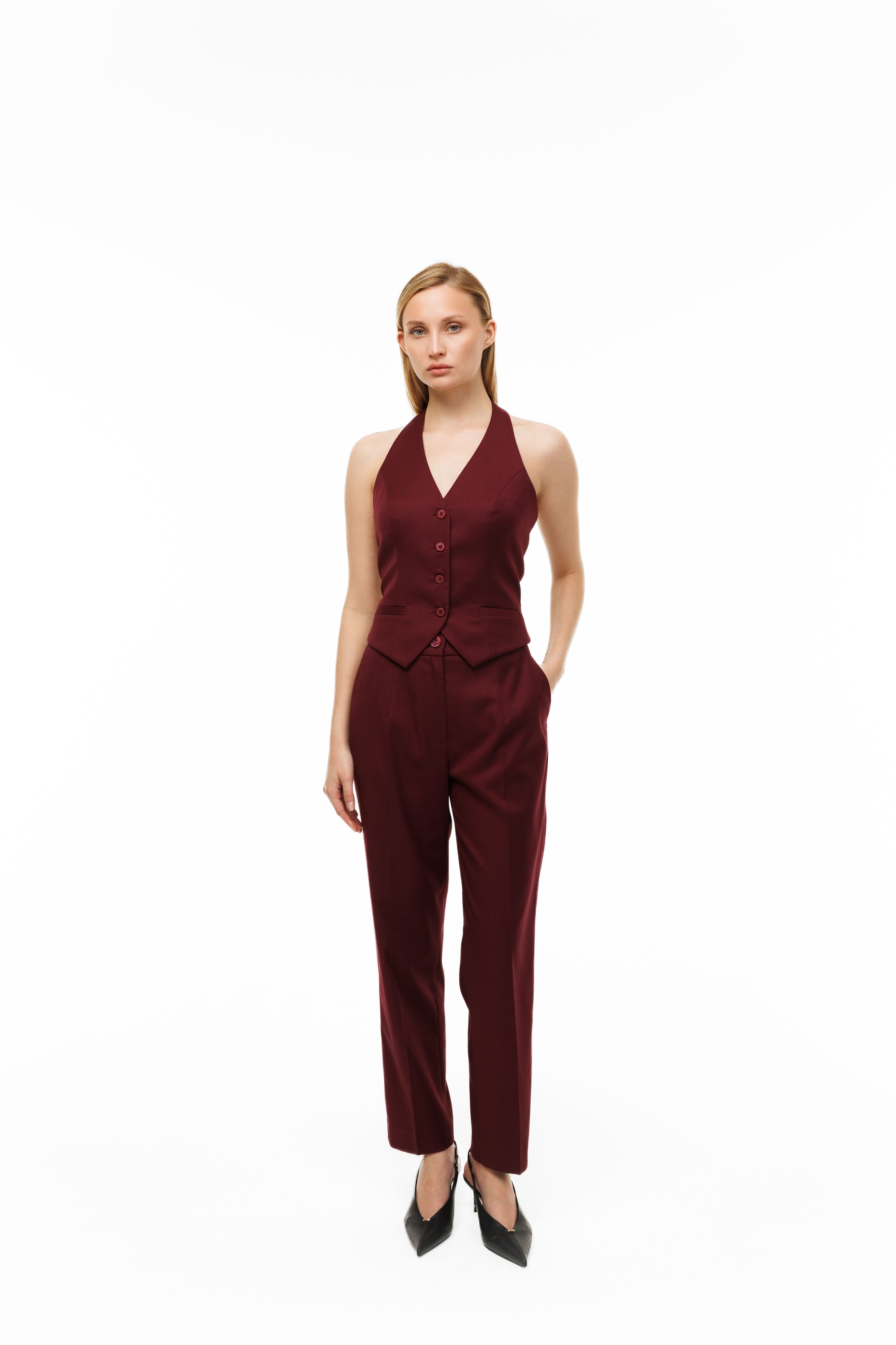 Tailored Waistcoat Burgundy