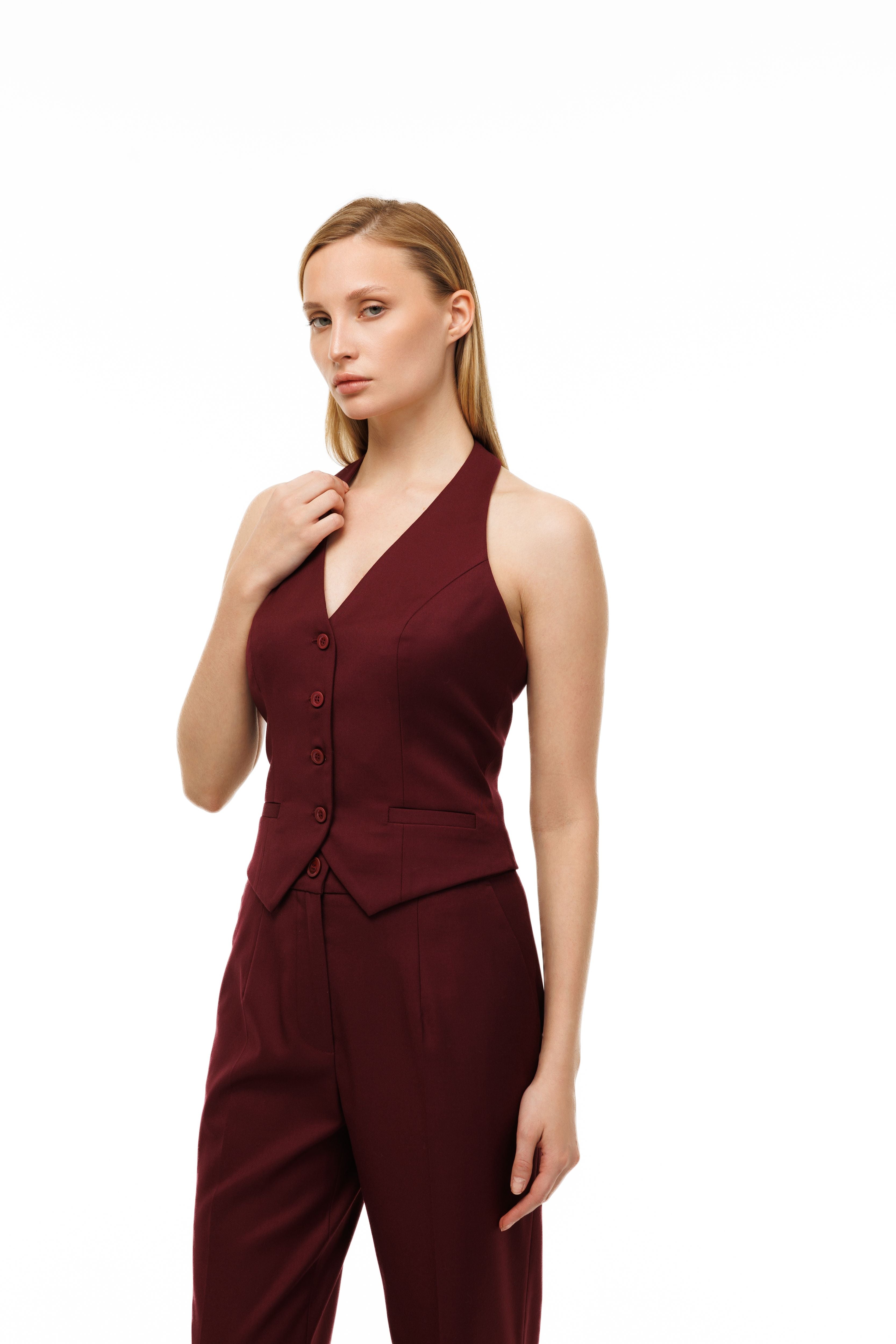 Tailored Waistcoat Burgundy