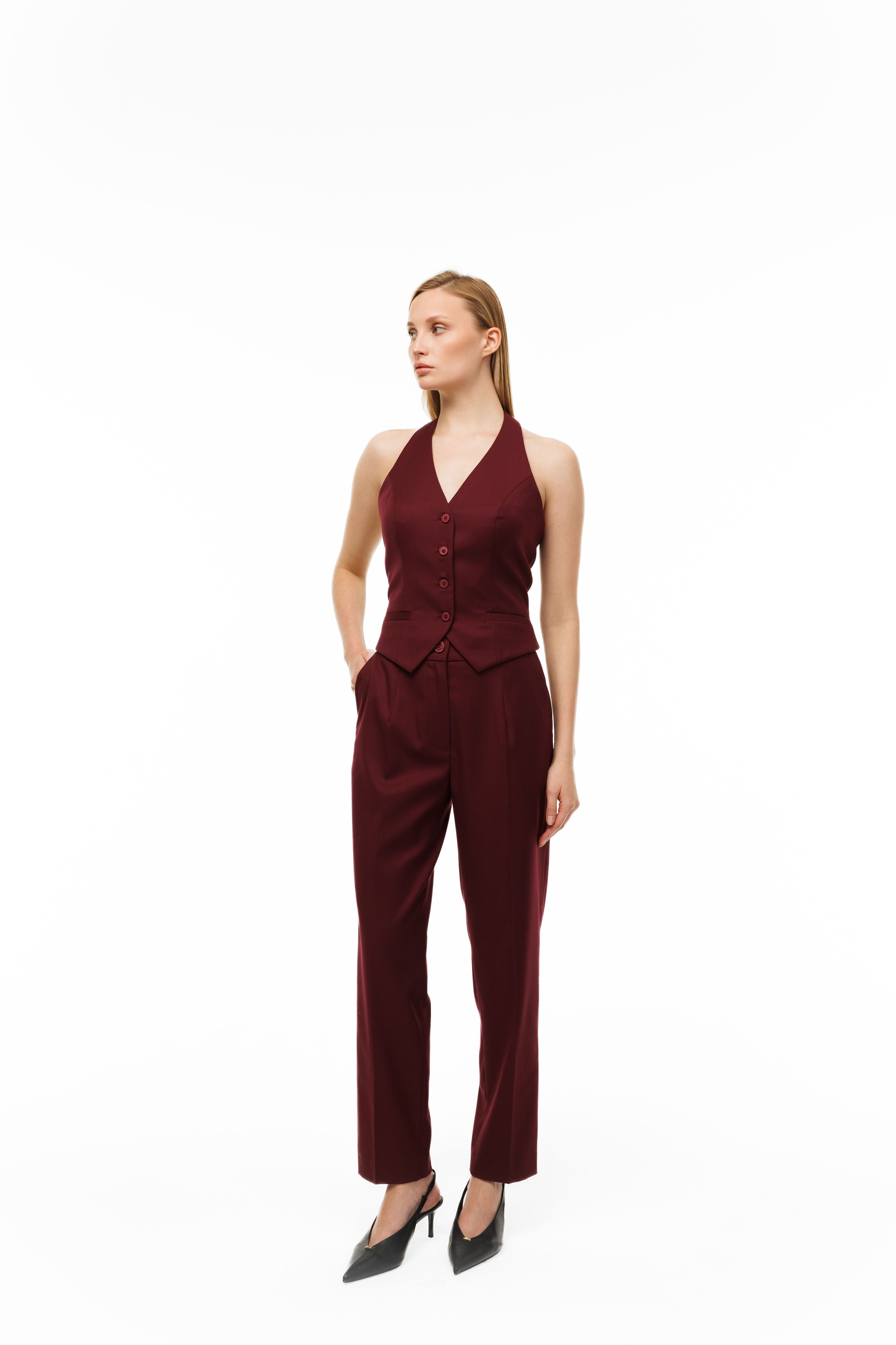 Tailored Waistcoat Burgundy