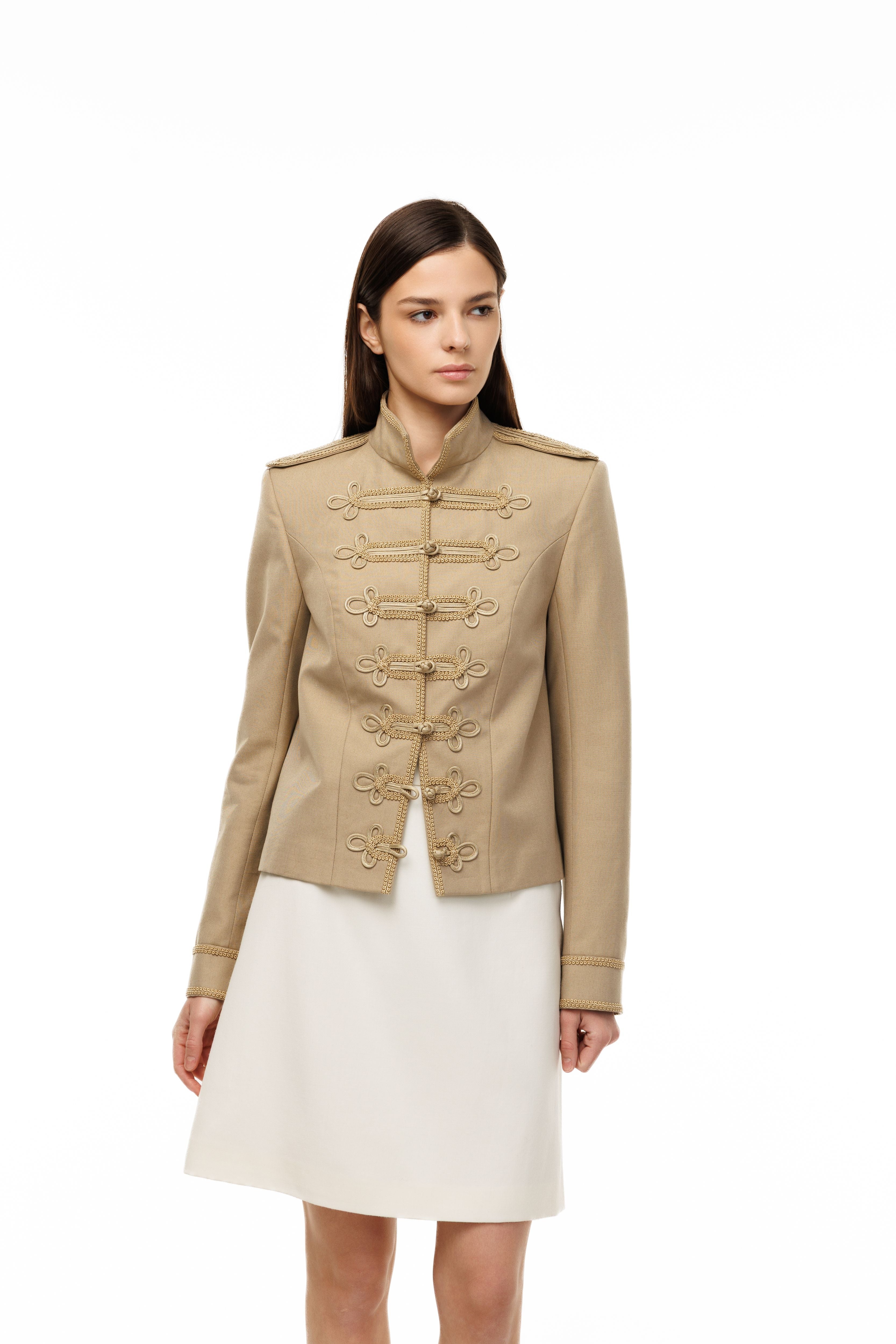 Woman wearing The Napoléon Jacket by Mimaussy