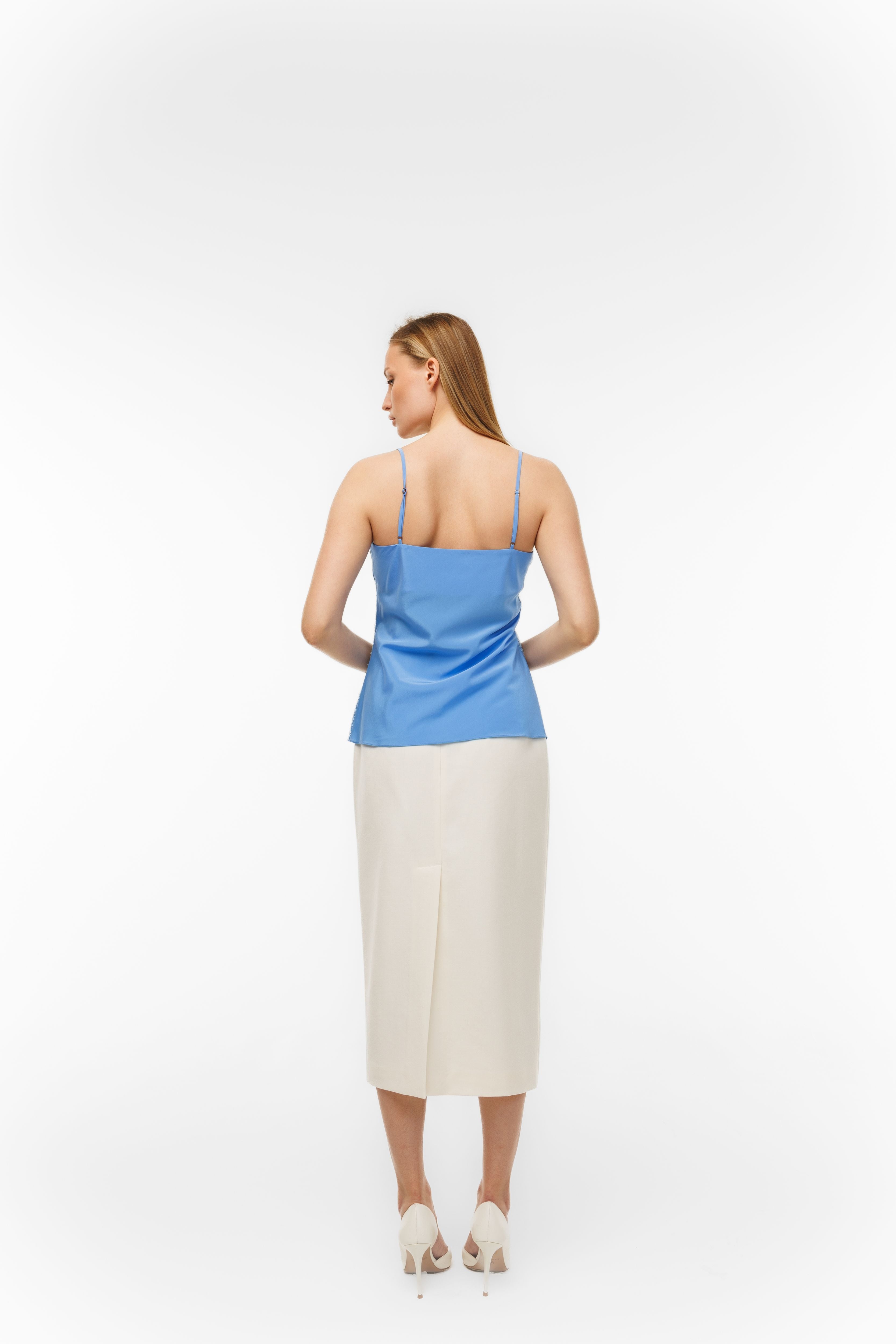Top Murmure Bleu with lace