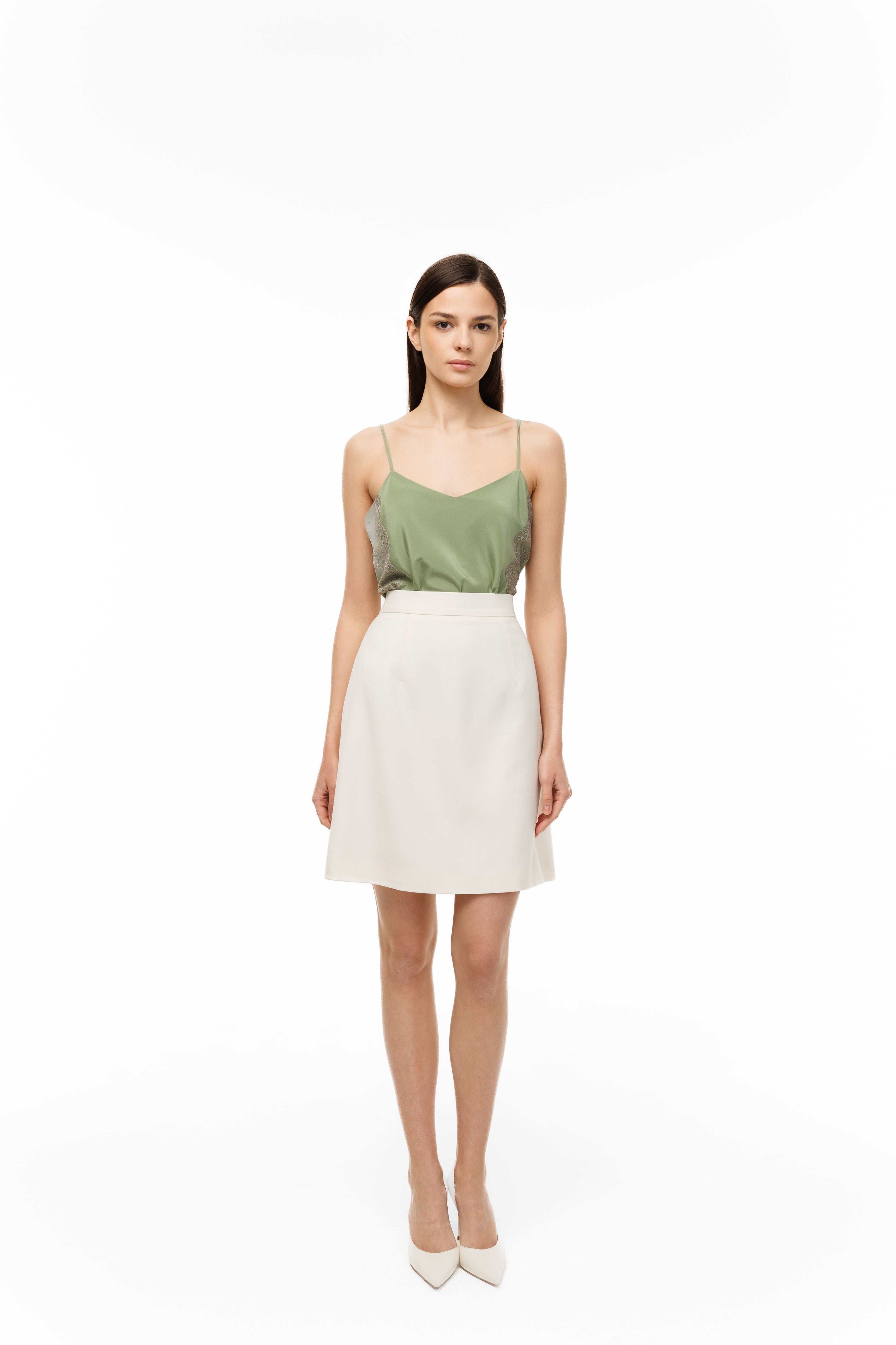 Top Murmure Pistache with lace