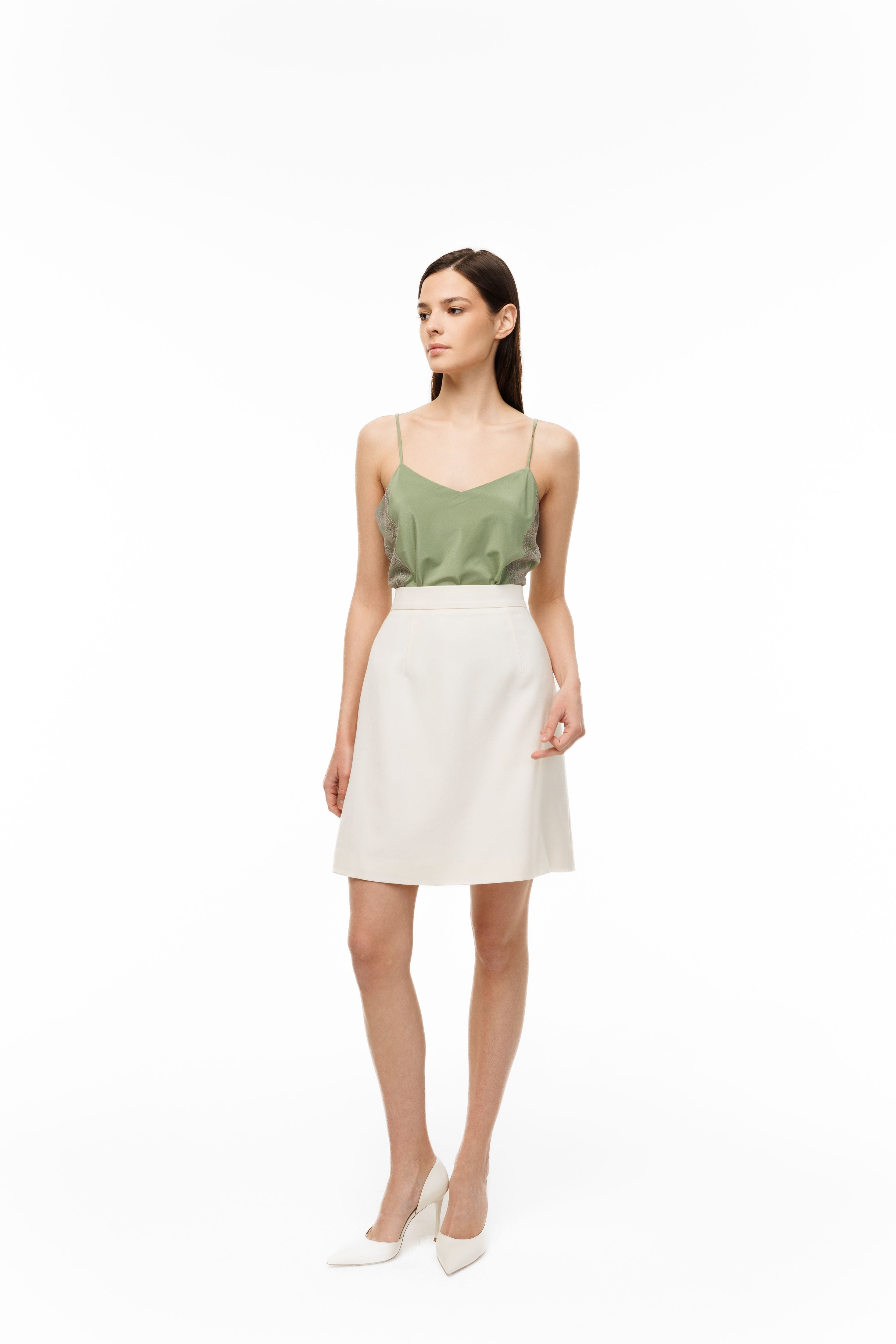 Top Murmure Pistache with lace
