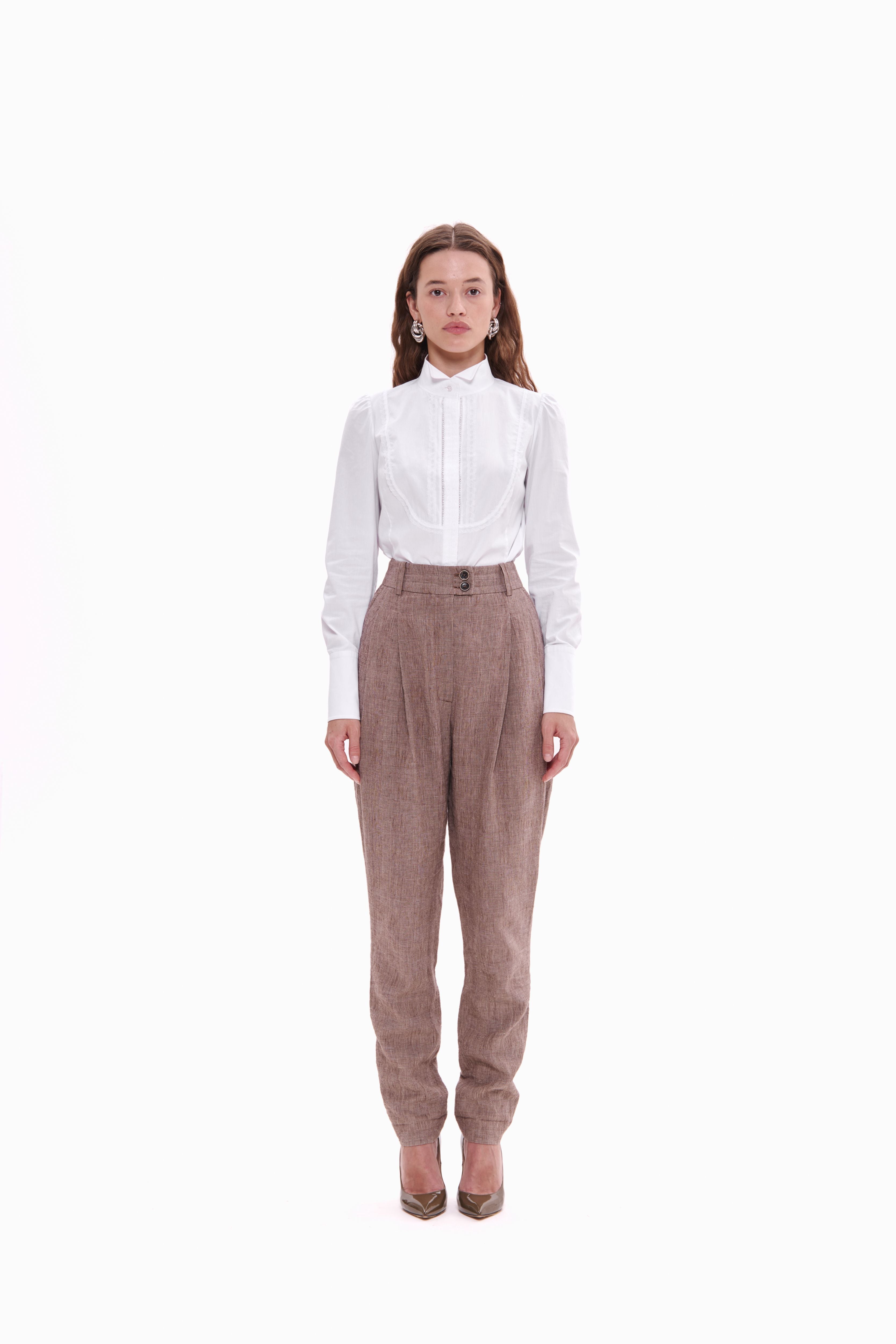 Linen Trousers Western brown