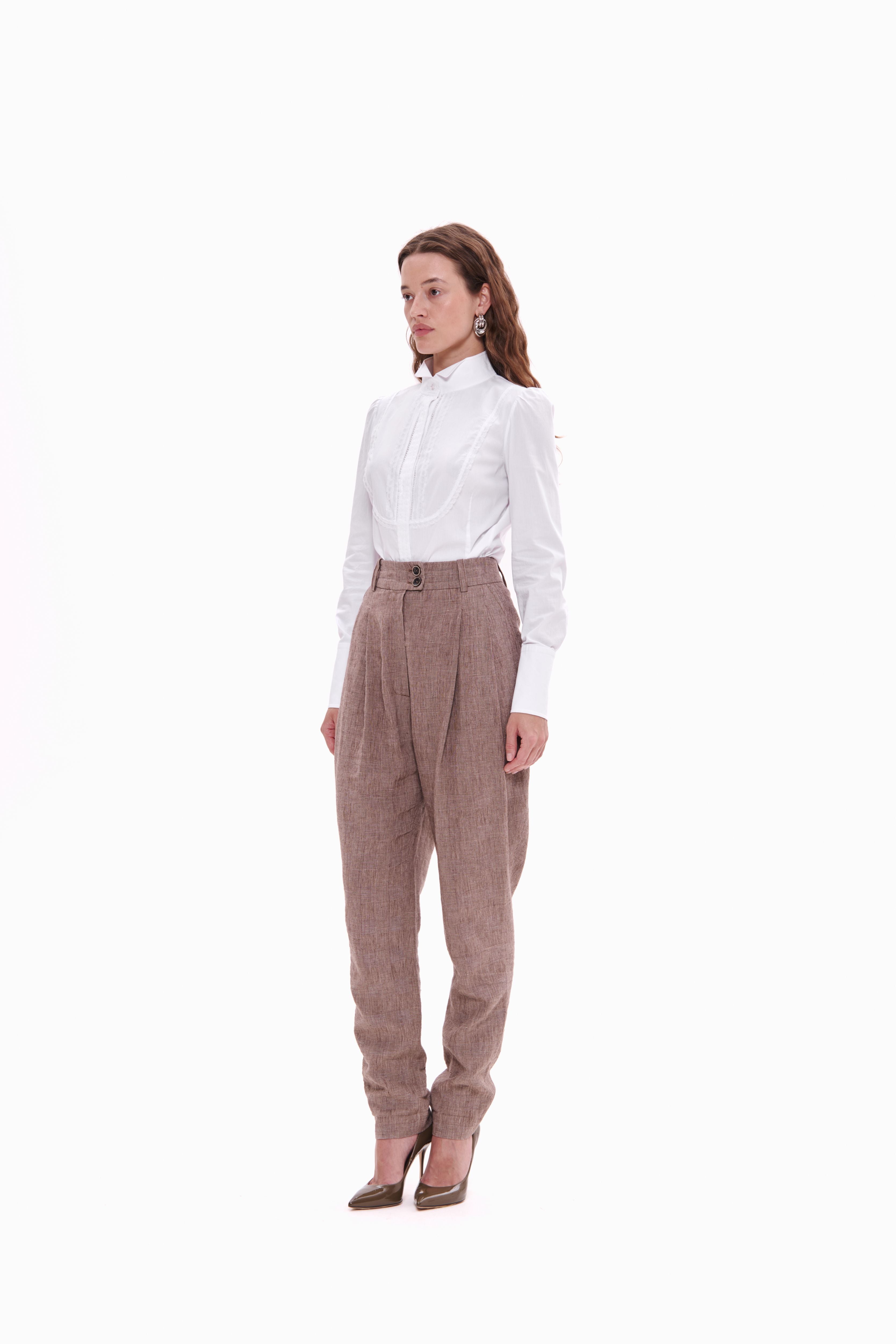 Linen Trousers Western brown