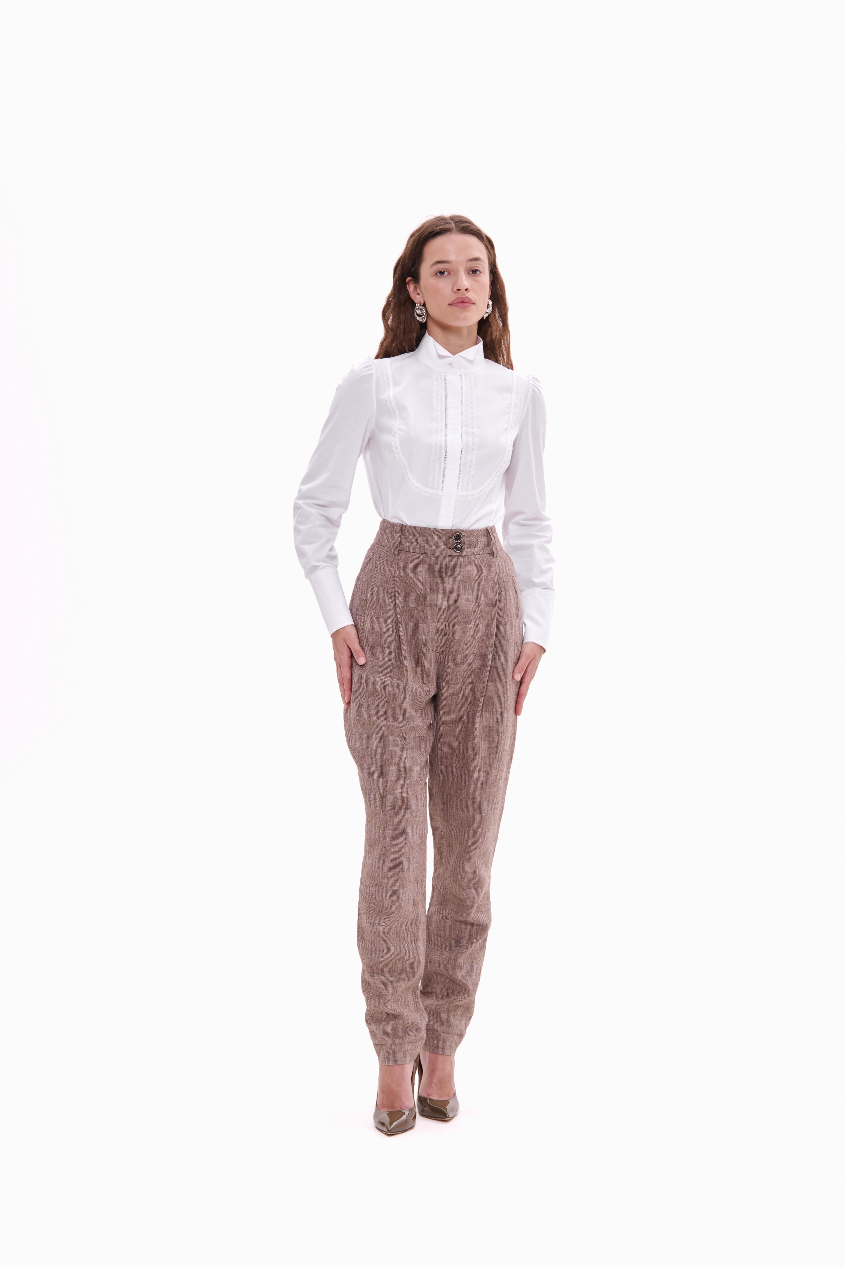 Linen Trousers Western brown