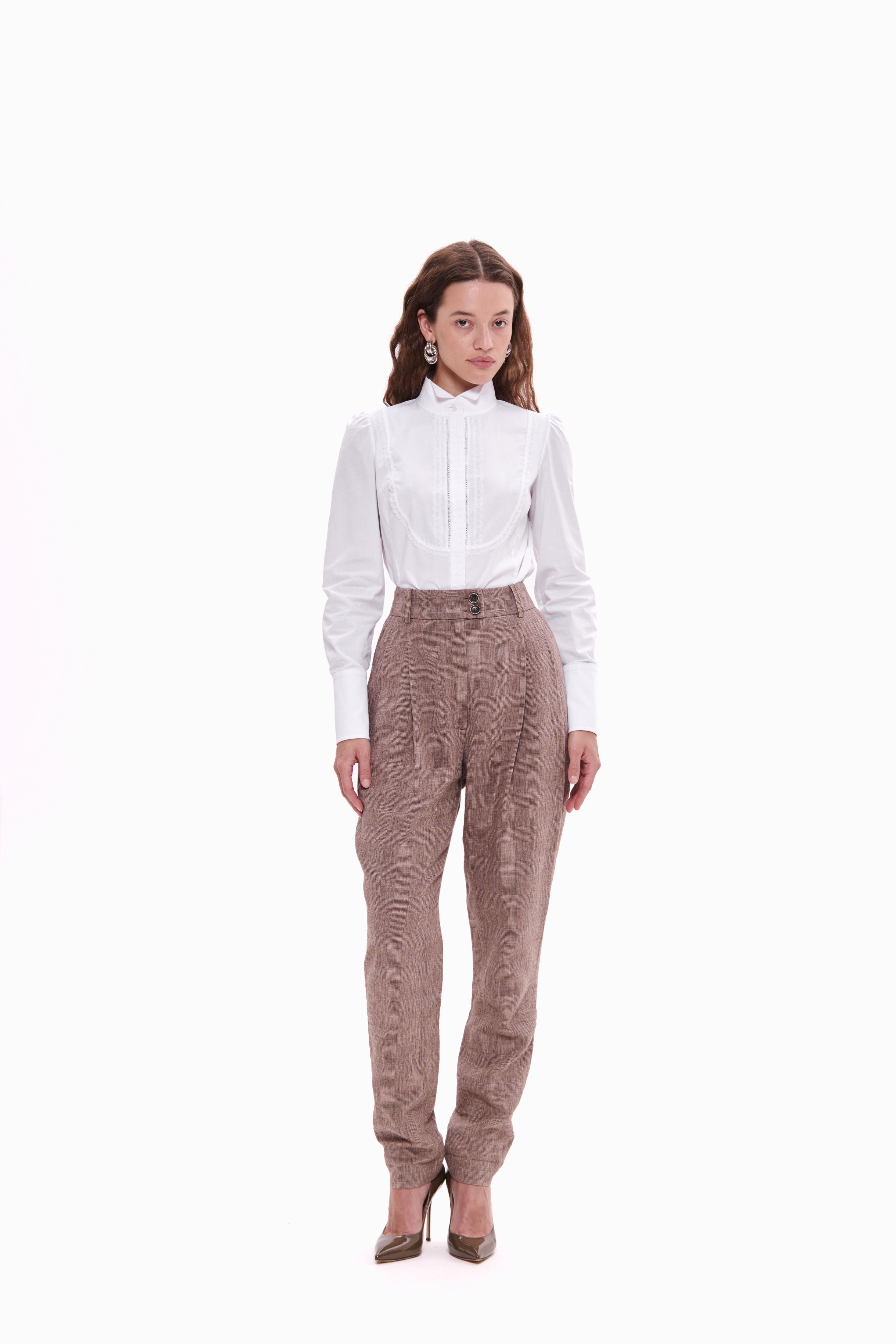 Linen Trousers Western brown