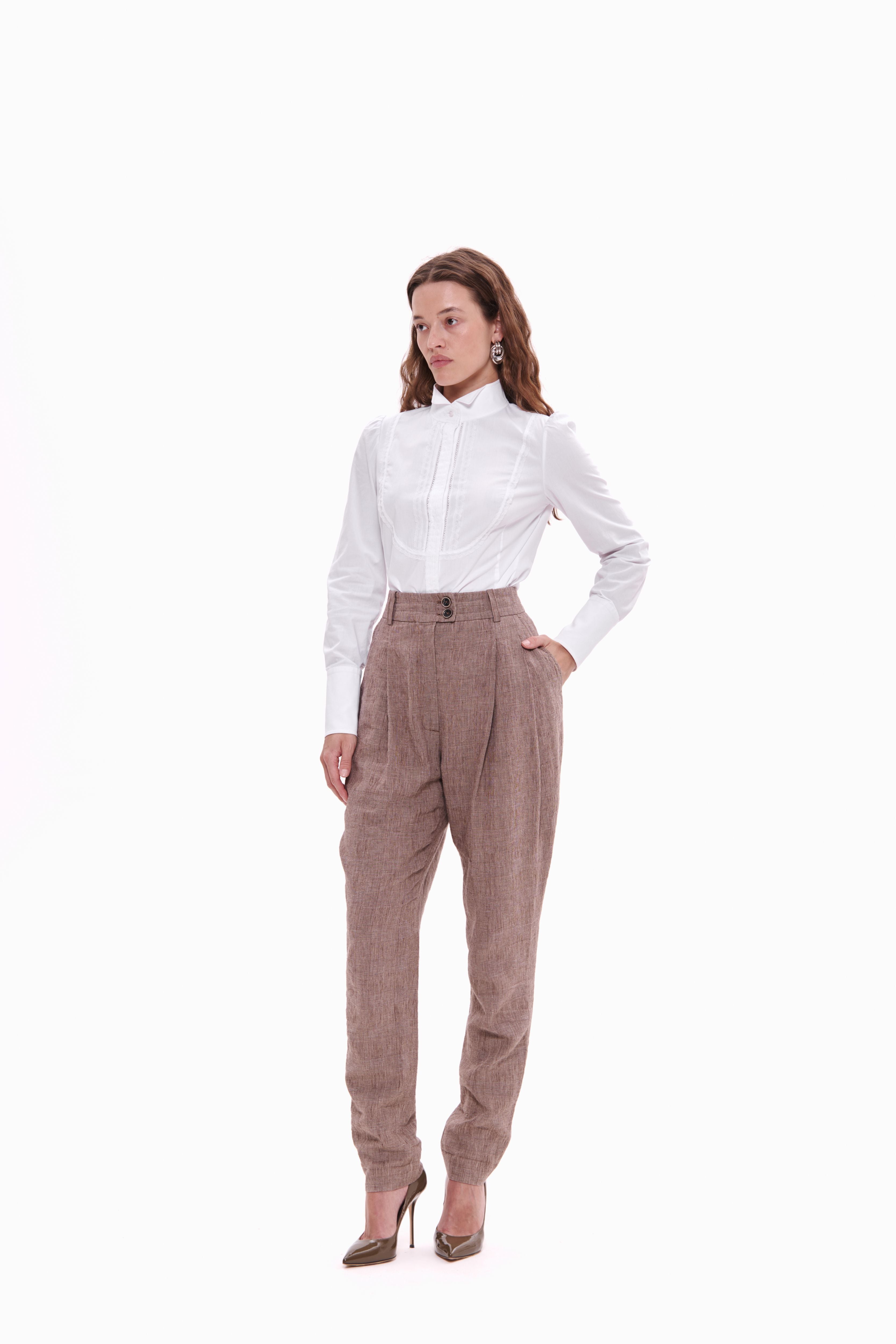 Linen Trousers Western brown