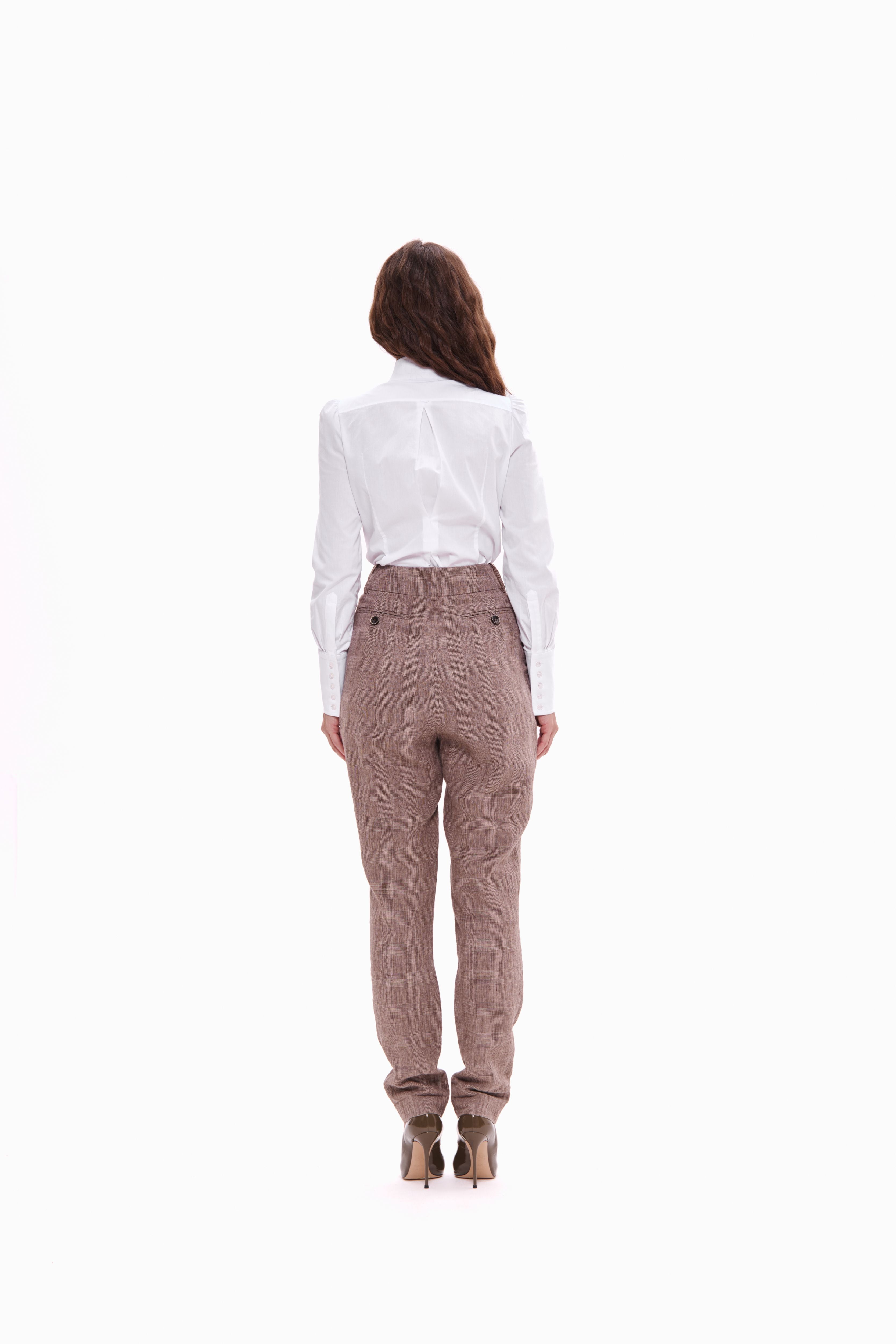 Linen Trousers Western brown