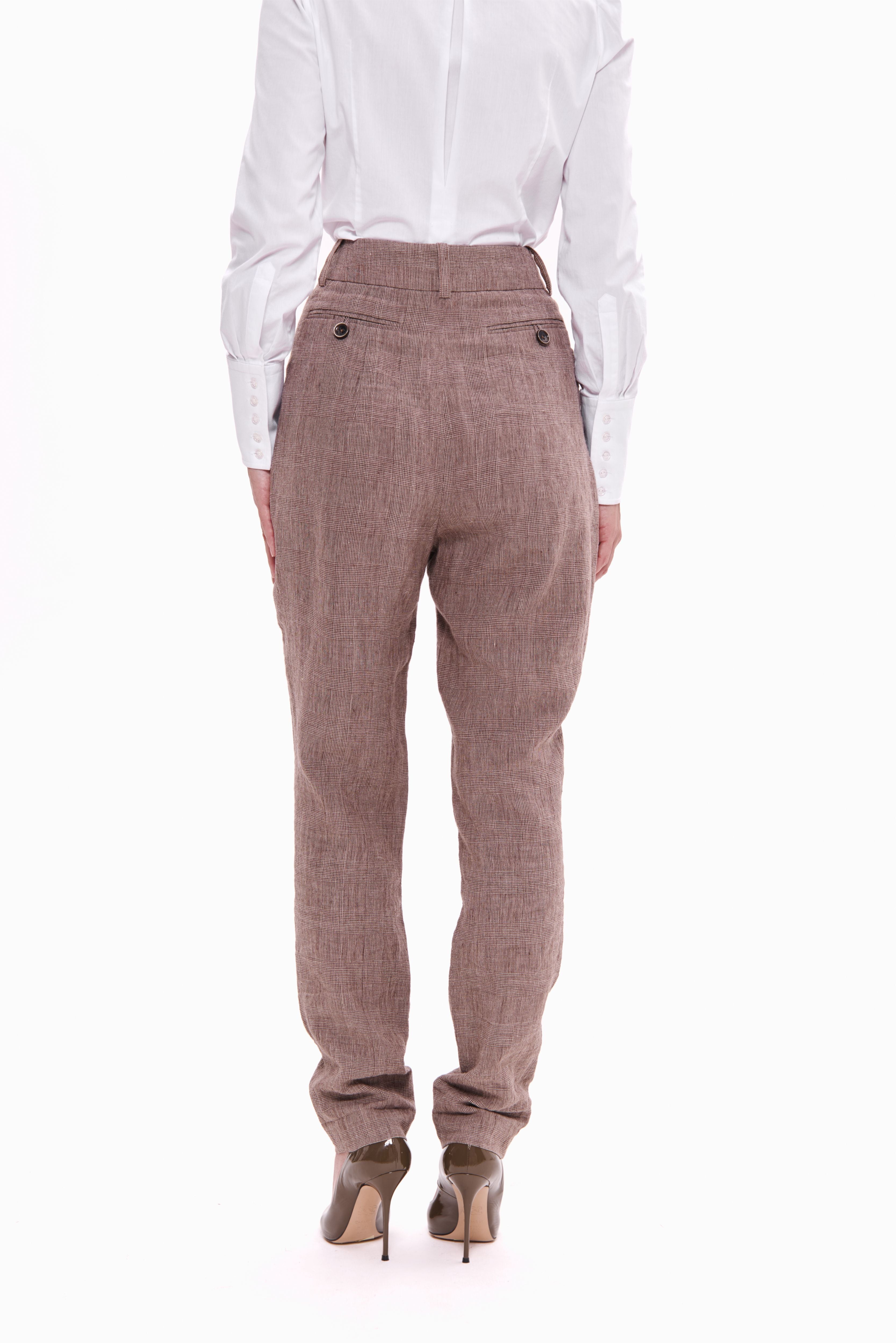 Linen Trousers Western brown
