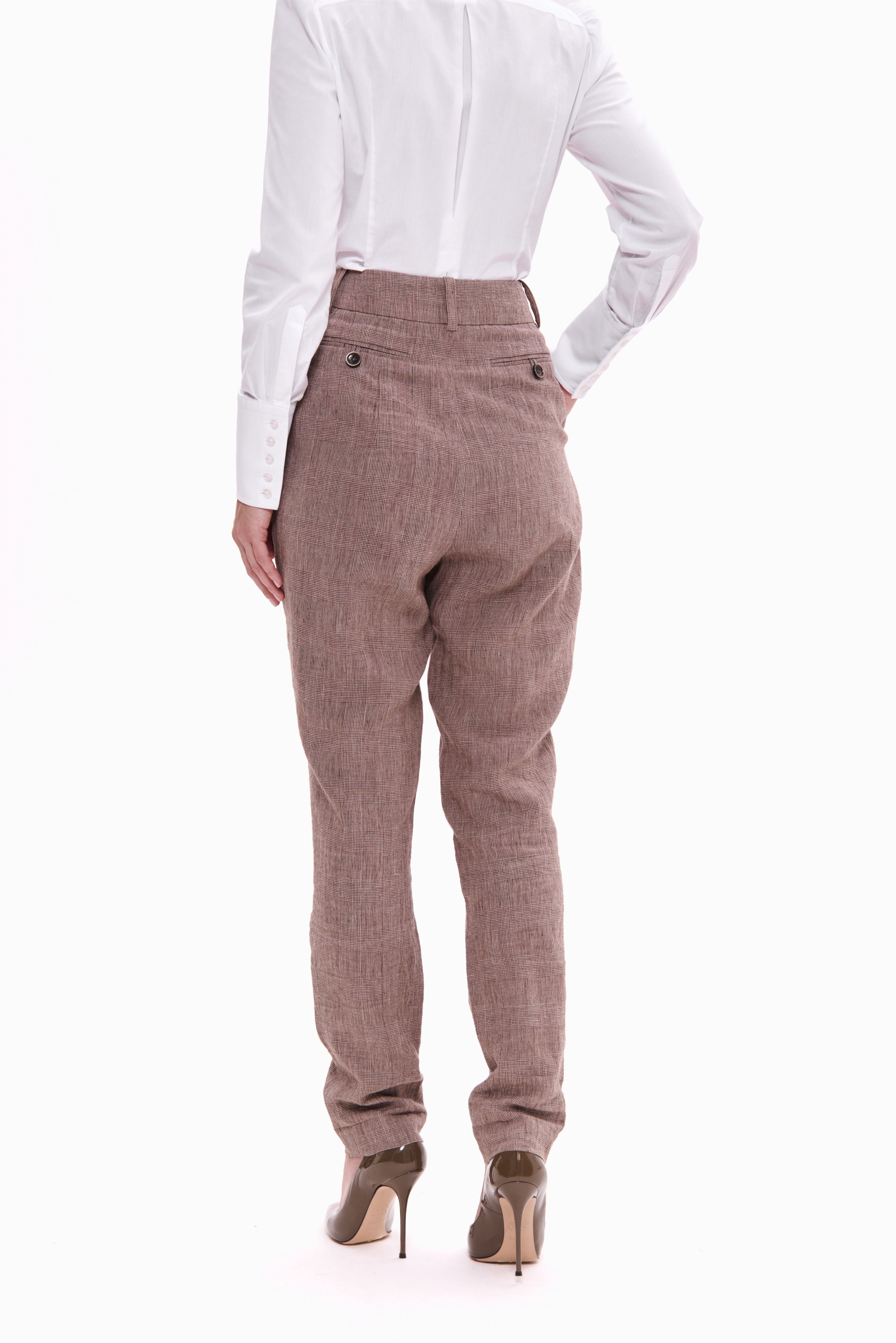 Linen Trousers Western brown