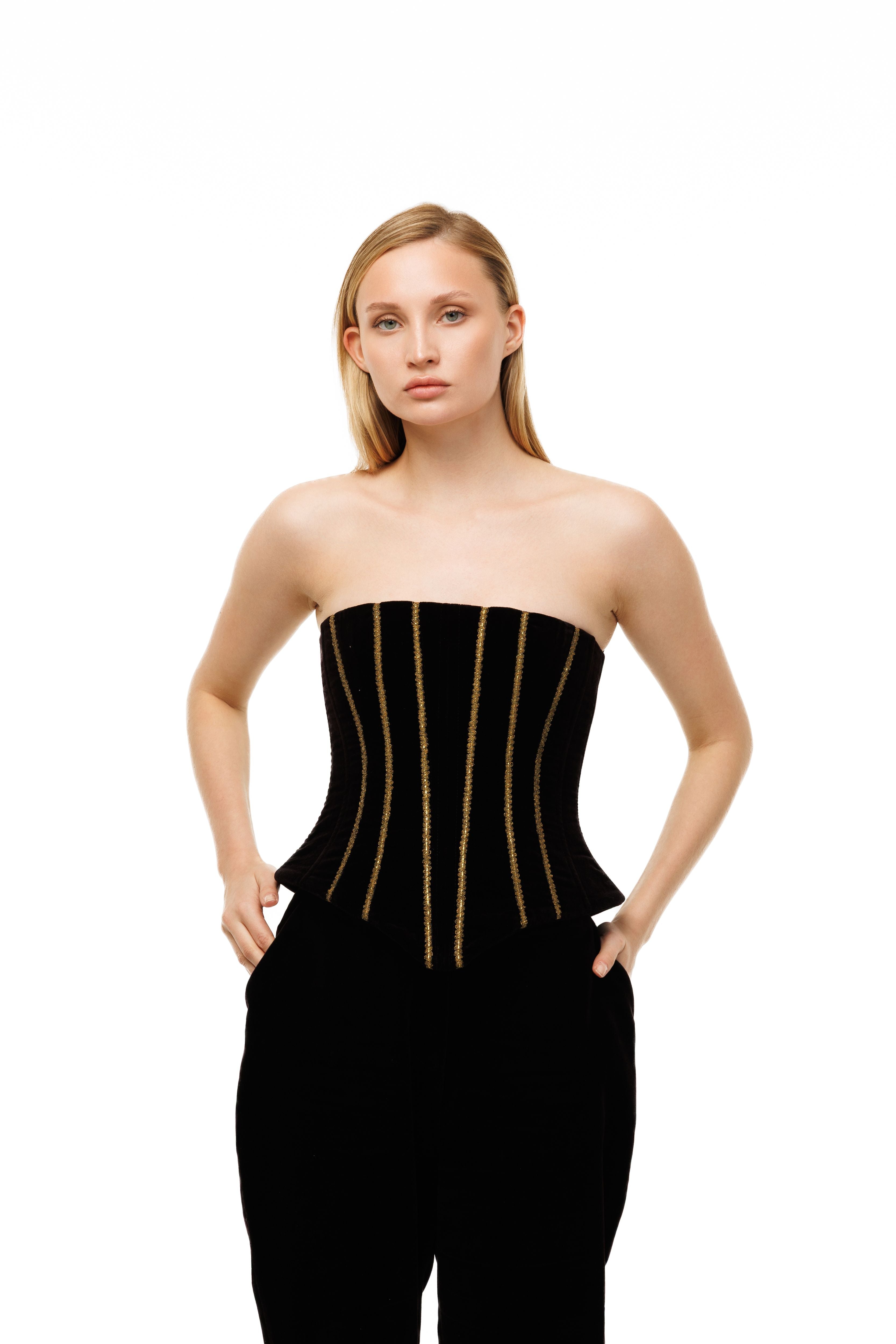 Velvet Corset Phantom Black