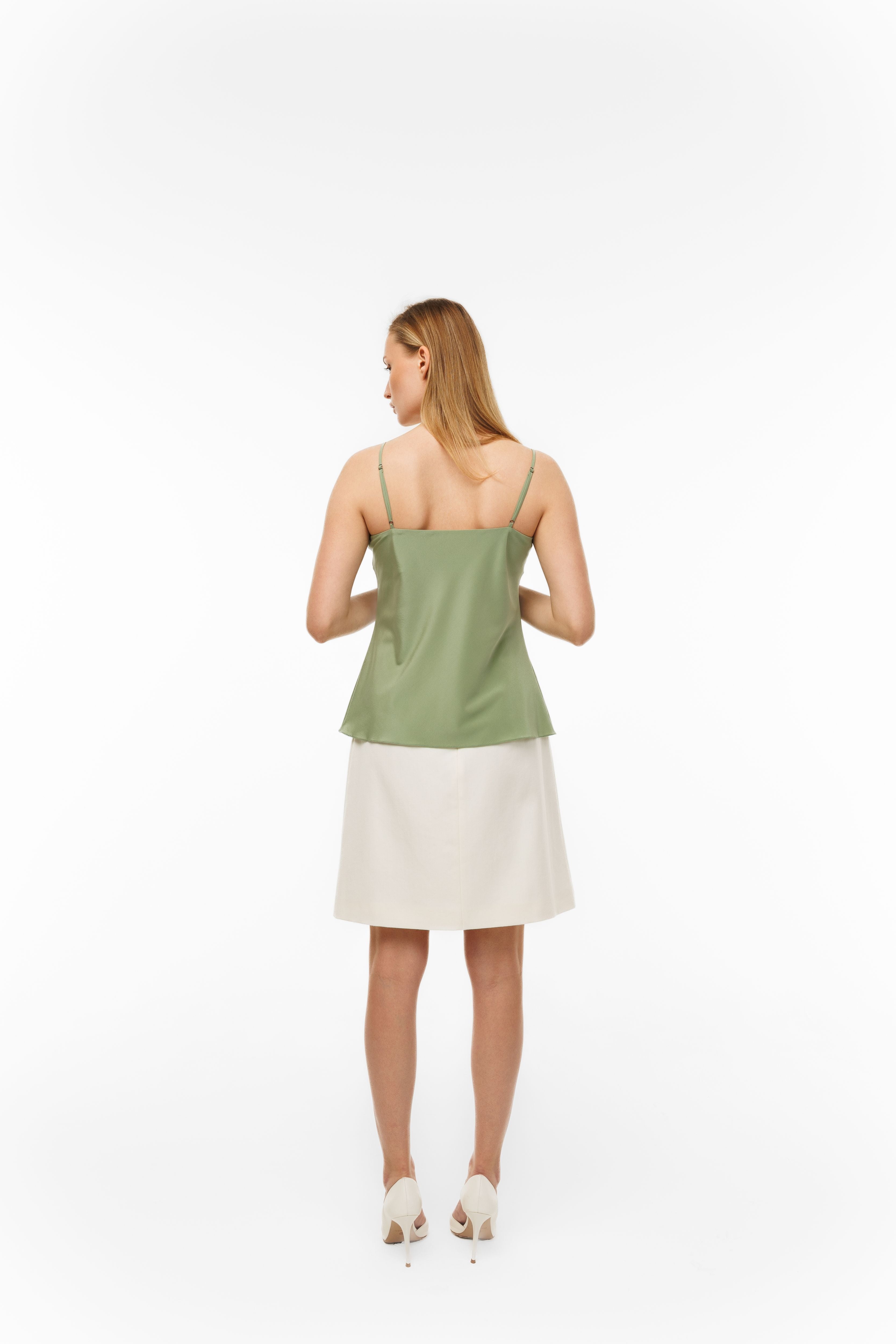 Wool A-line Skirt Ivory
